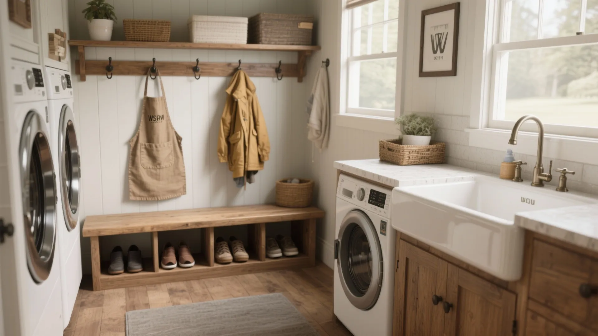 5. Shared Sink in a Combined Mudroom/Laundry Space
