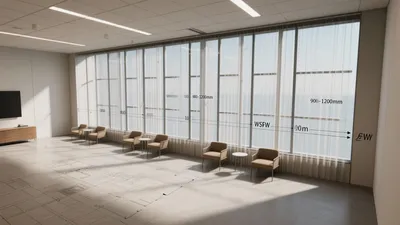 Modern Office Lounge with Floor-to-Ceiling Windows