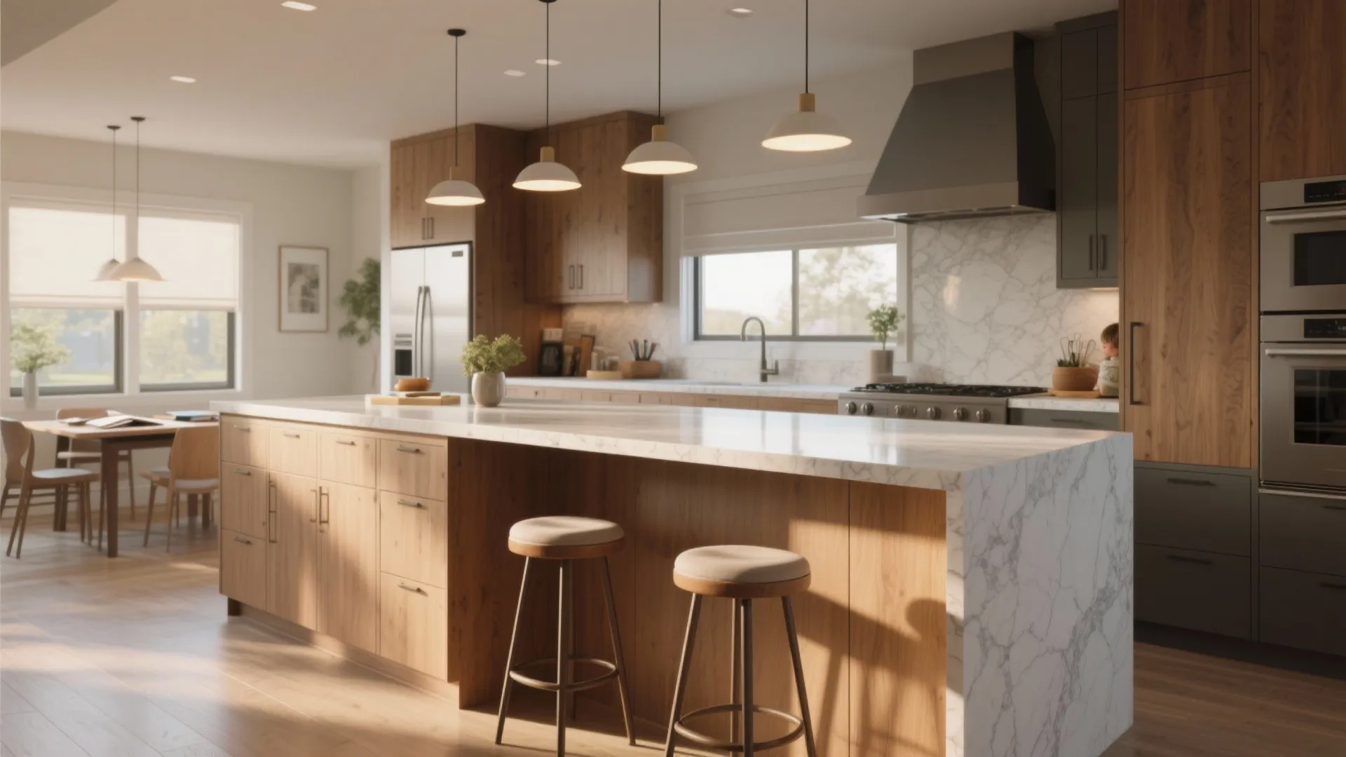 2. Turn the shorter leg into a multifunctional peninsula