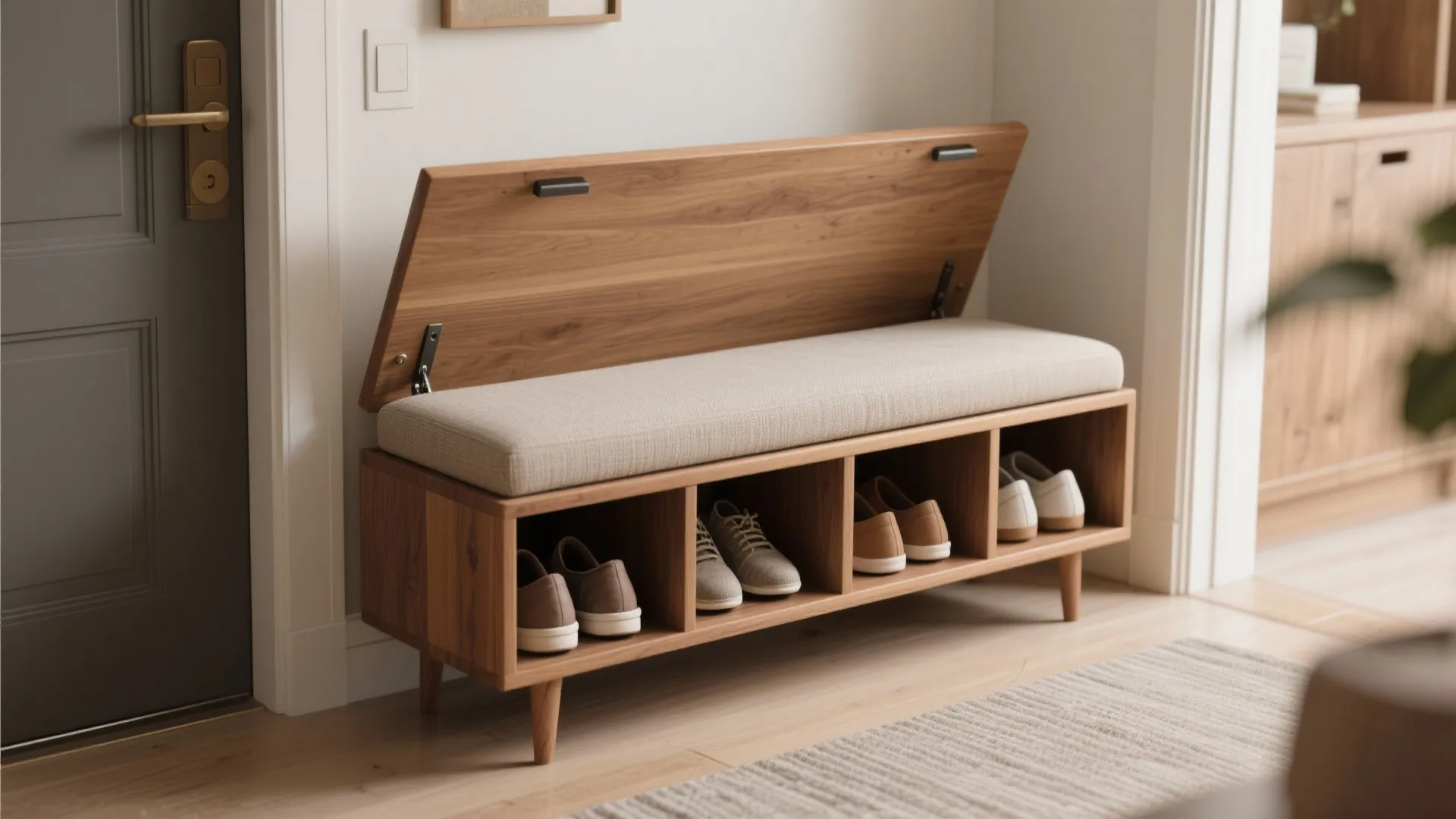 3. Multi-use bench with shoe storage