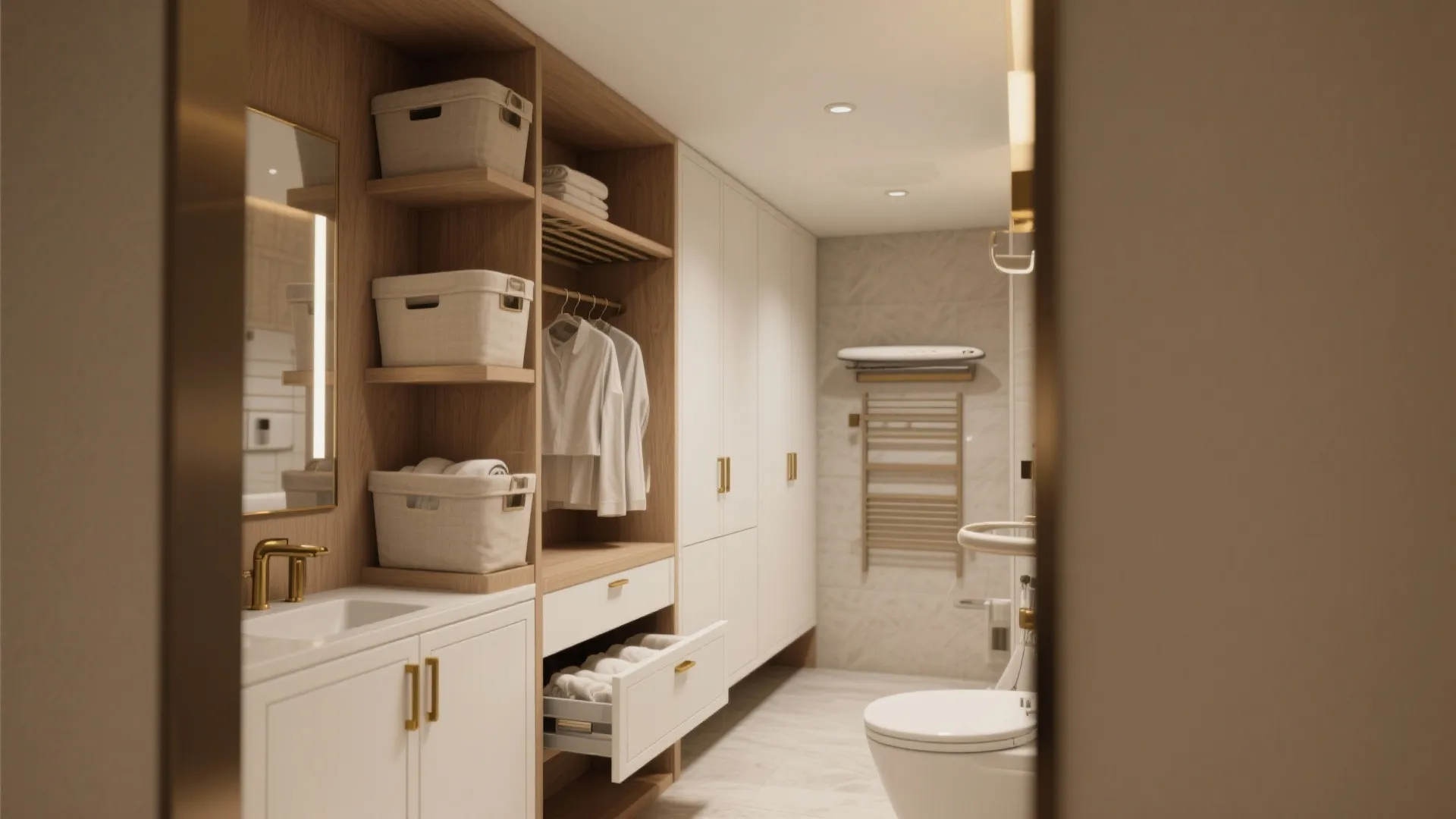 4. Multi-function cabinetry and slide-out drying