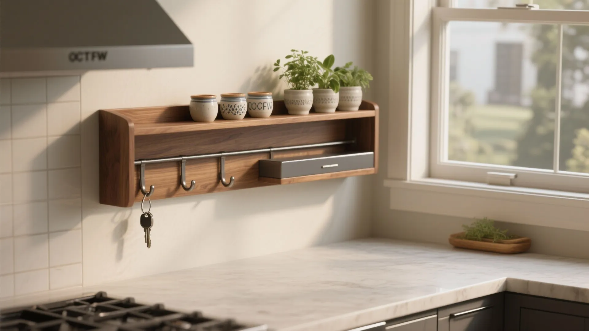 5. Multi-Functional Console: Plants + Practical Storage