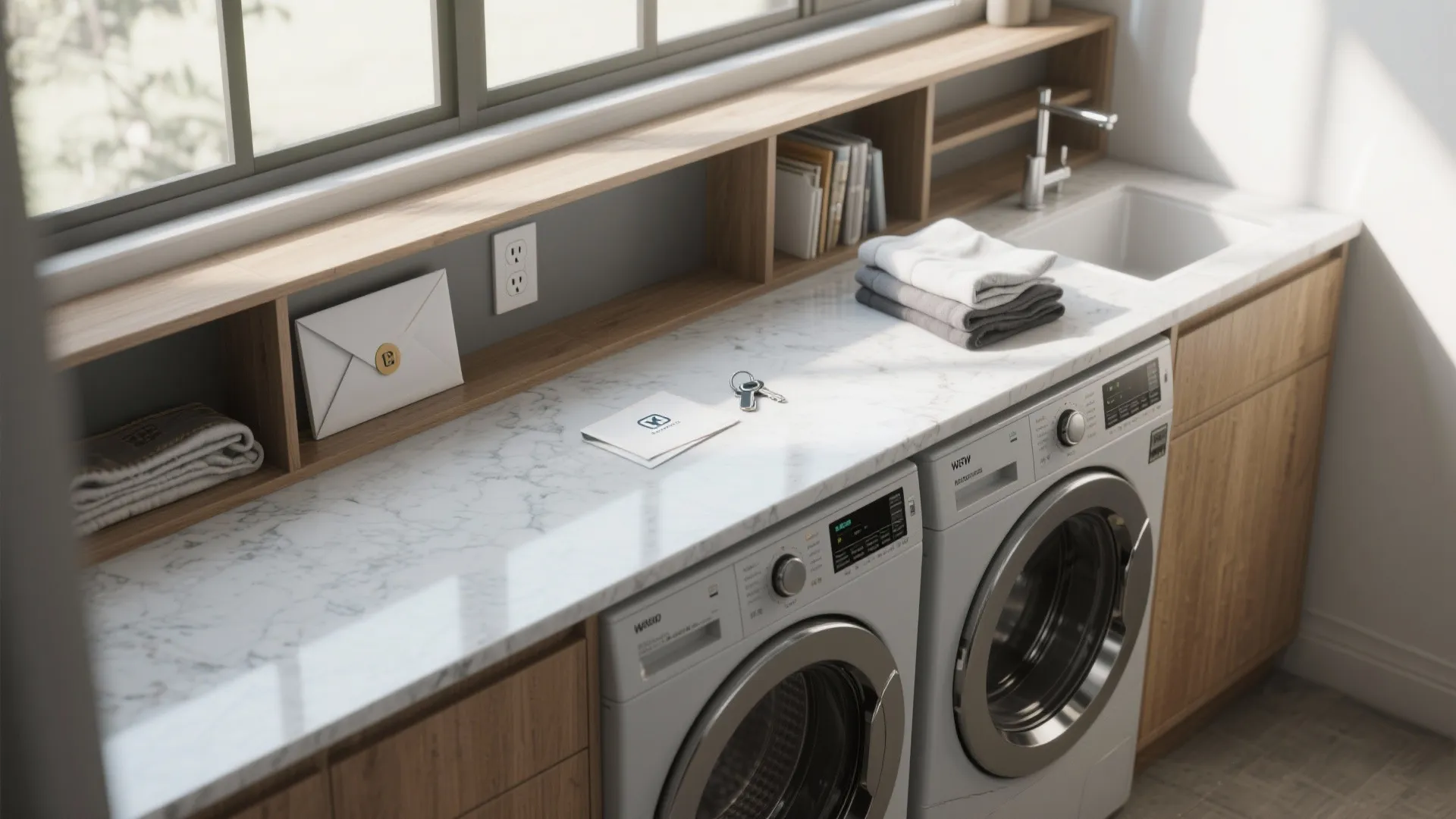 3. Multi-use countertop for folding + drop zone