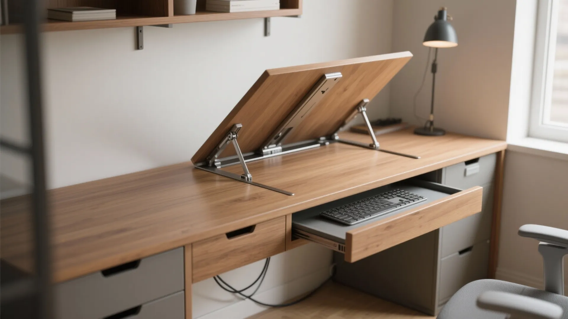 1. Multi-functional desks: work, store, hide
