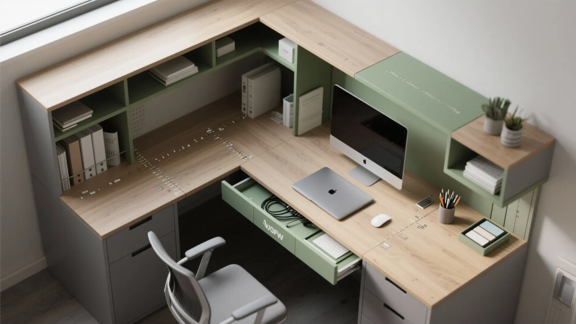 3. Choose a multi-functional desk setup