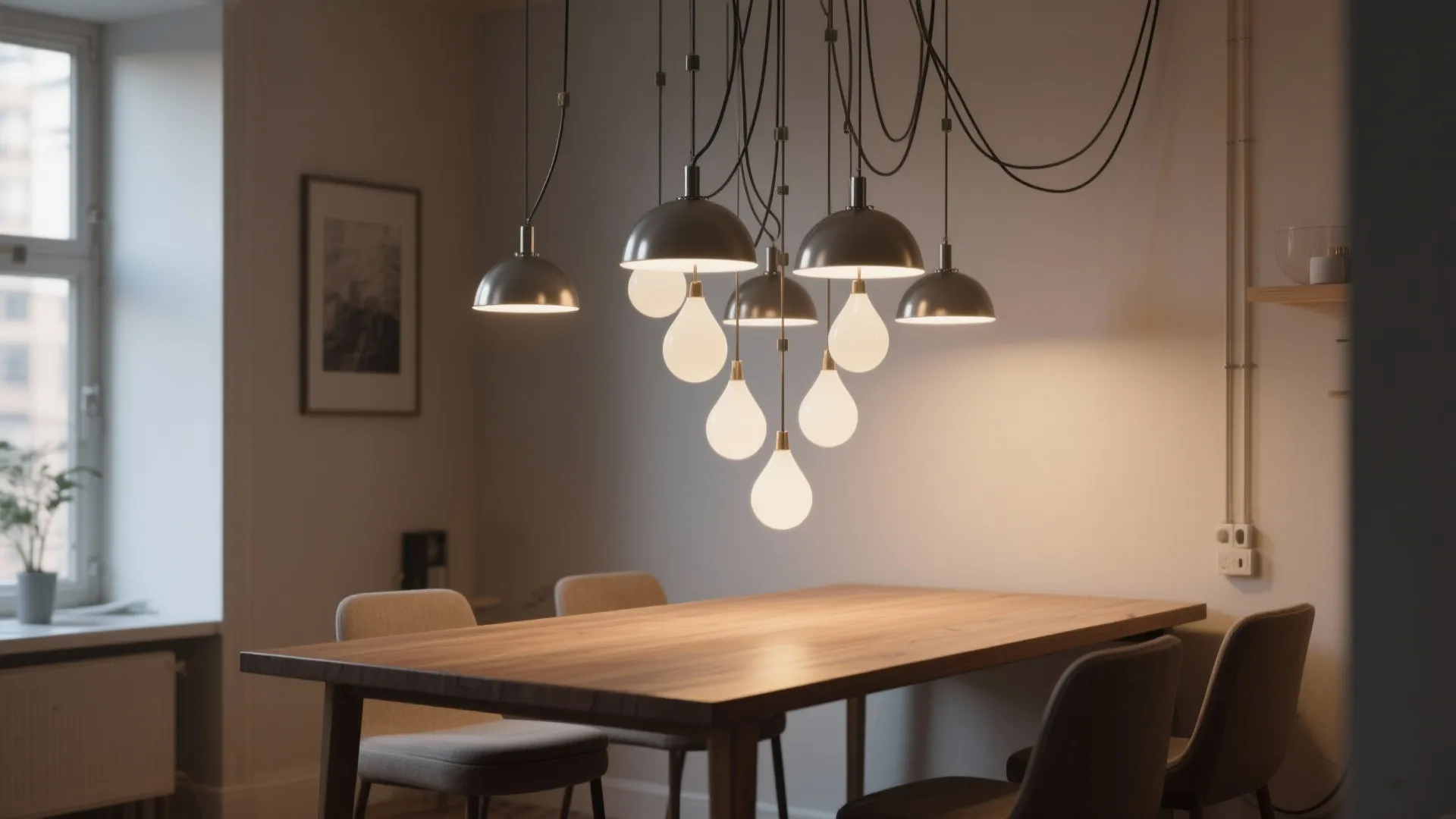 4) Adjustable multi-drop cluster for flexible seating