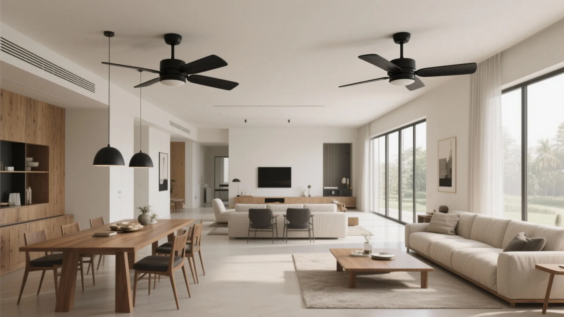 Multi-Fan Zoning for Long Halls and Open Plans