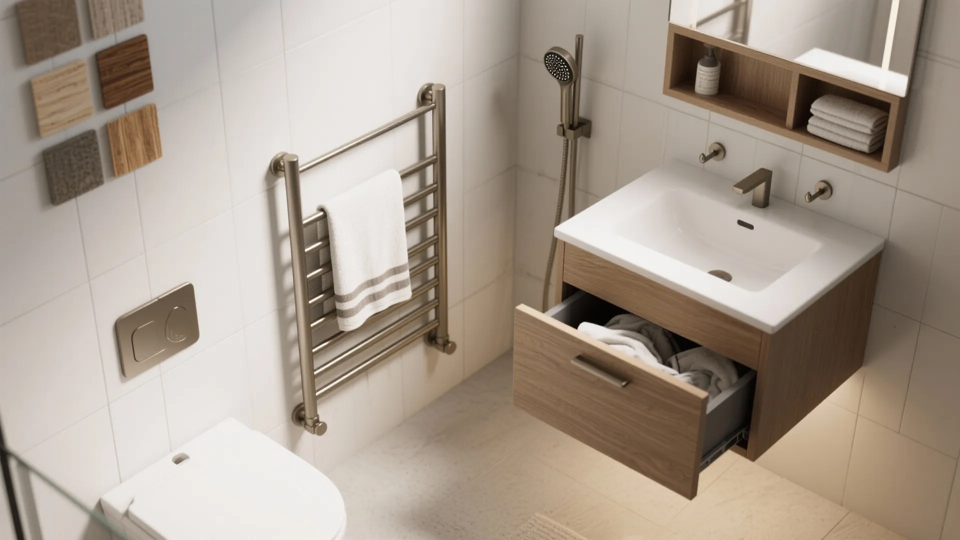 4. Integrated wet zones with multifunction fixtures