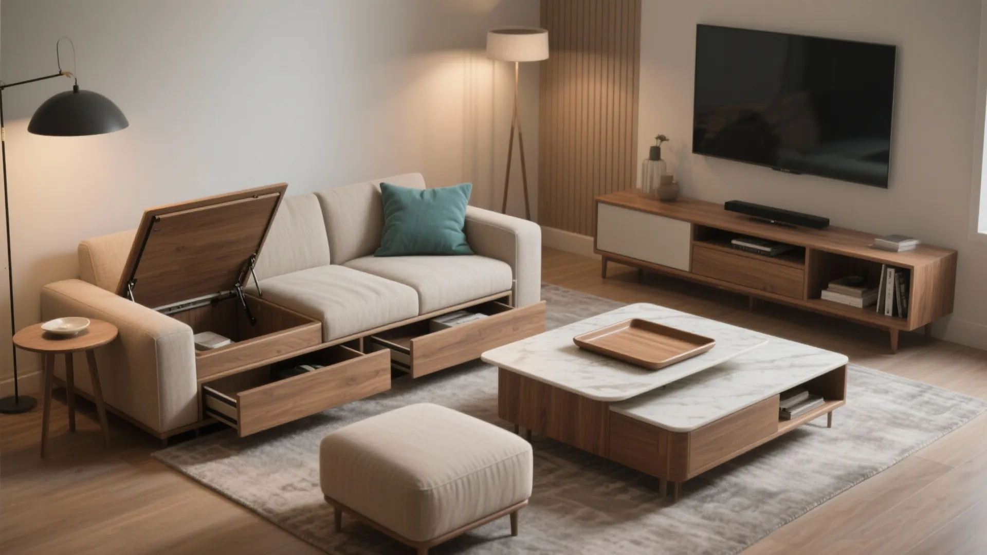 2. Choose multi-functional furniture