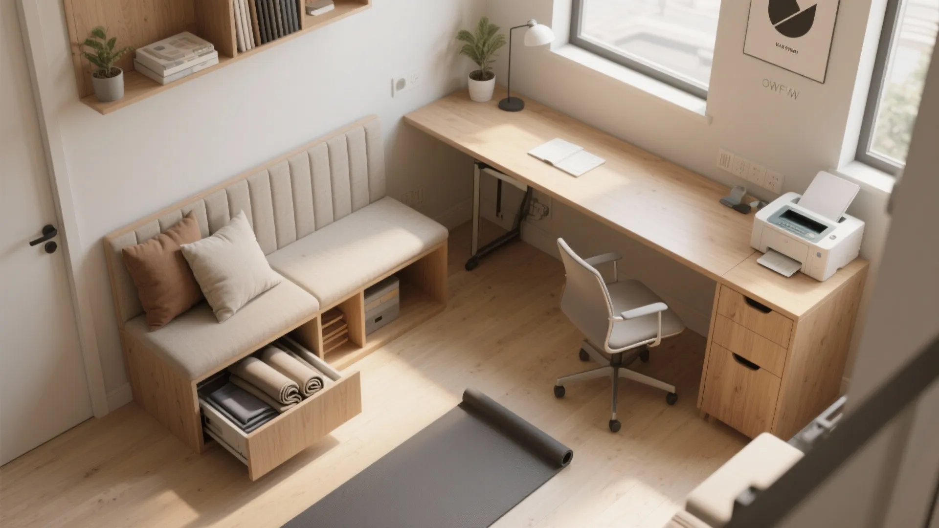 3. Multi-function furniture: bench, bench, bench