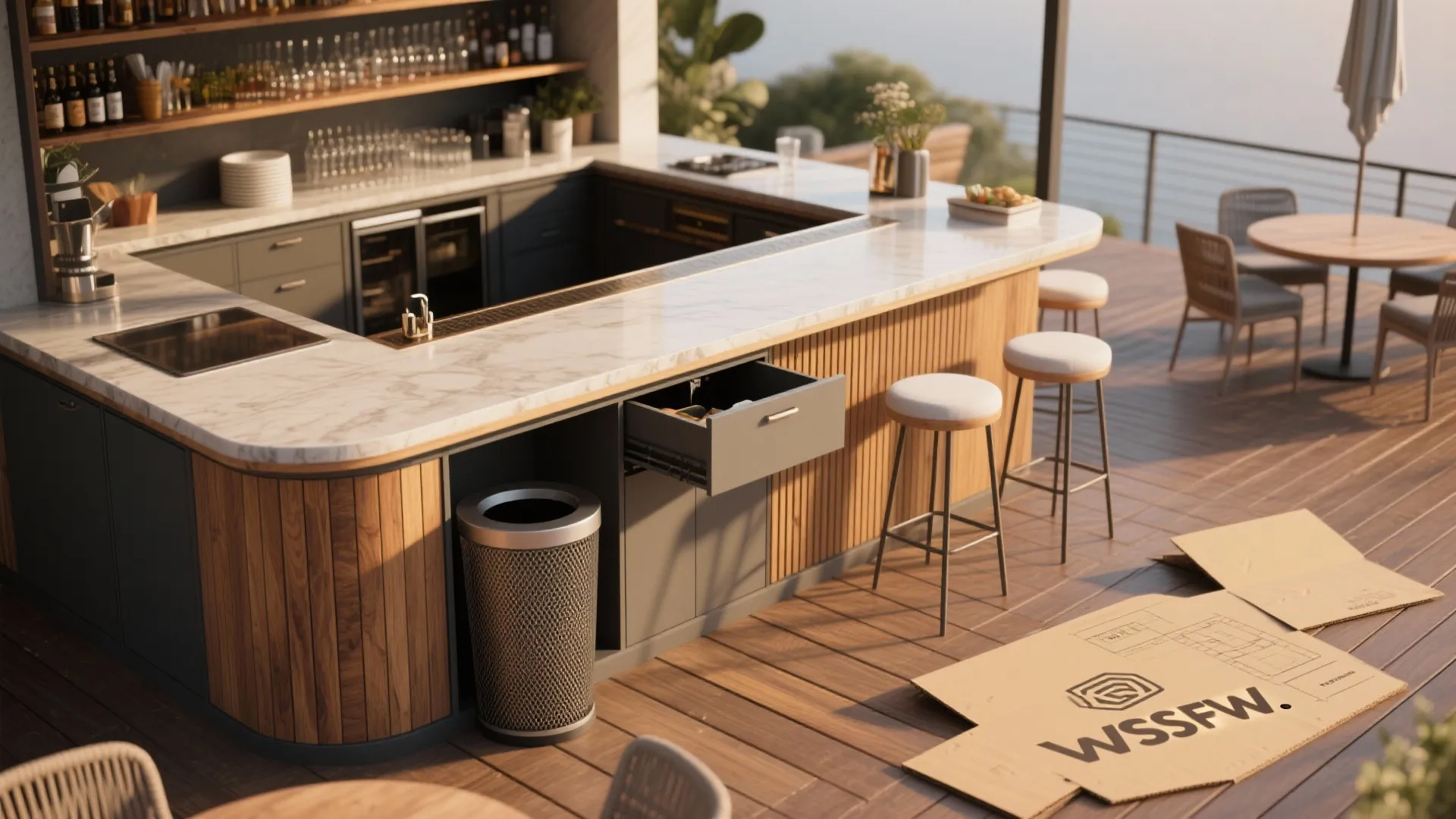 4. Multi-function bar and serving counter