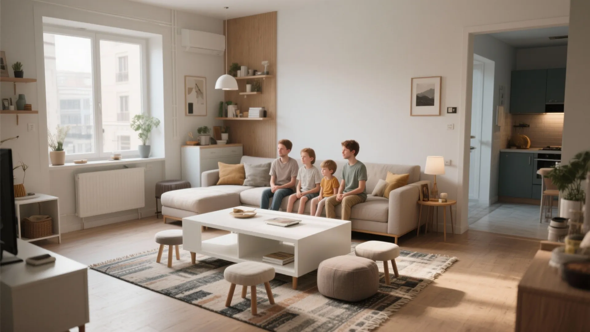 5. Multi-function white coffee table with seating