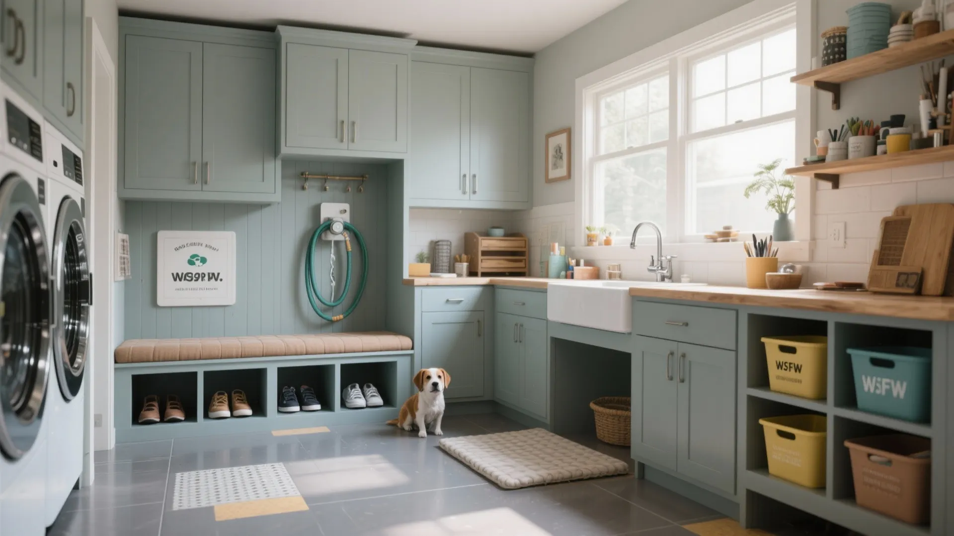 5. Make it multi-functional: mudroom, pet station, or craft corner