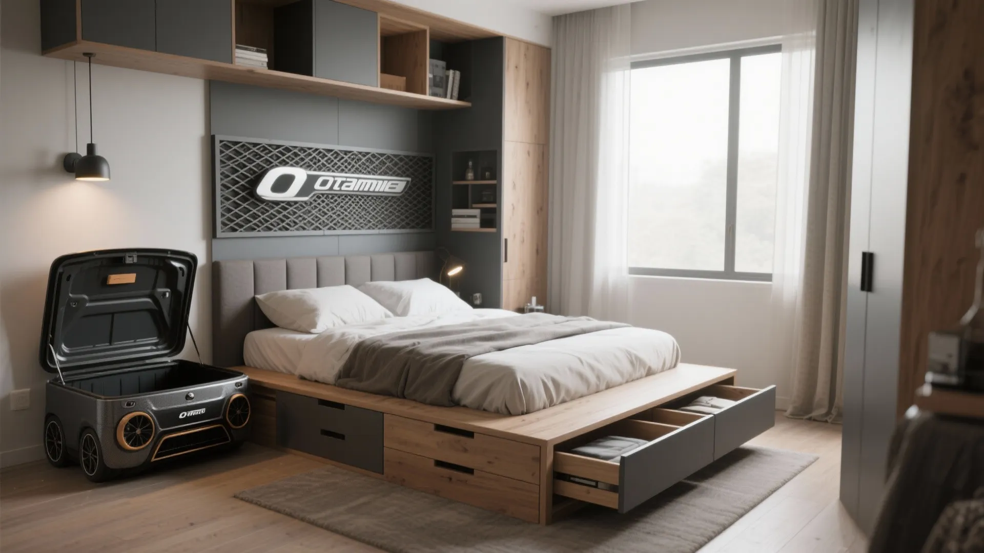 3. Multi-Functional Furniture with Automotive Touches