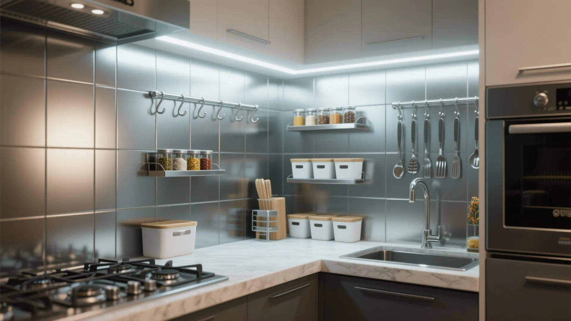 9. Multi-Functional Backsplash