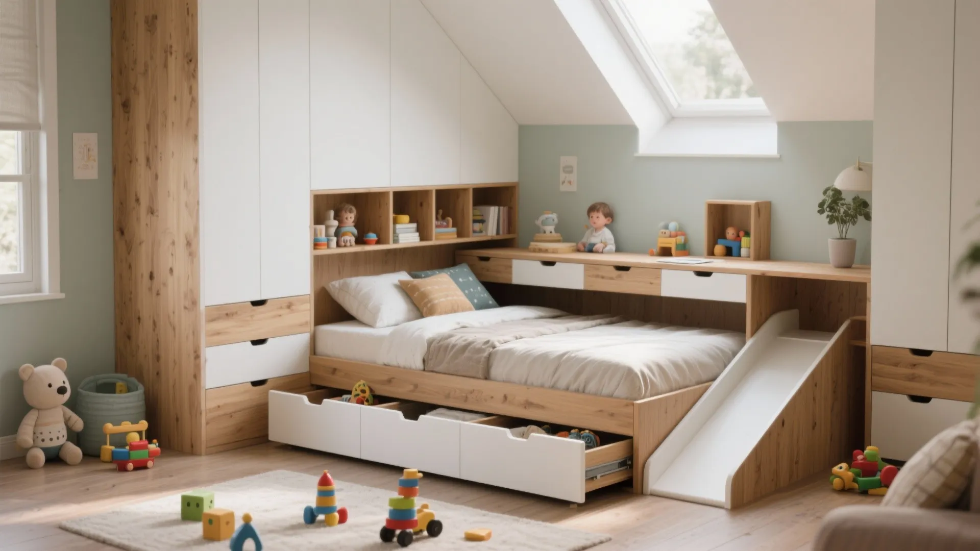 1. Multi-functional beds with integrated storage
