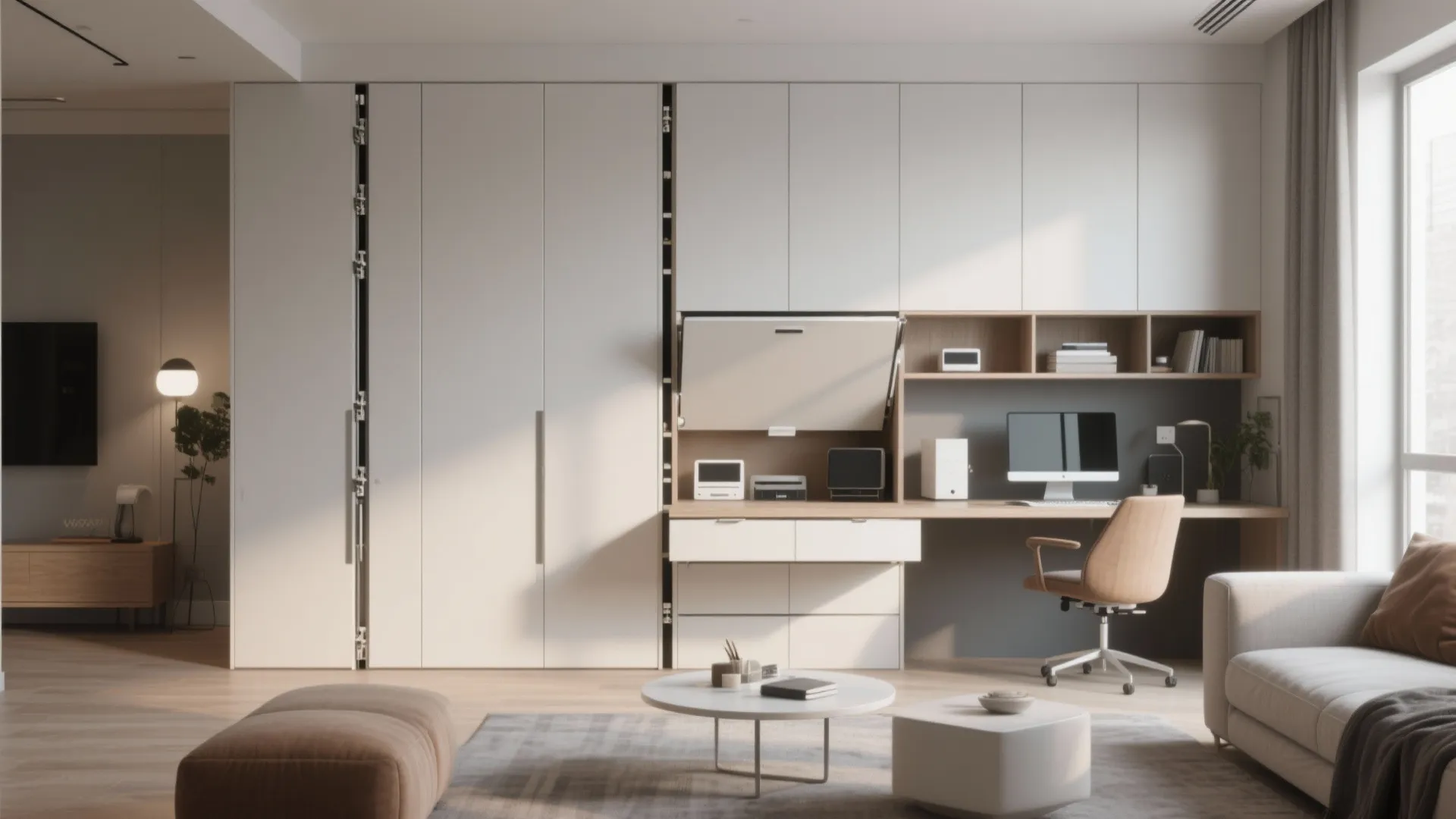 Multi-Functional Cabinet with Workstation