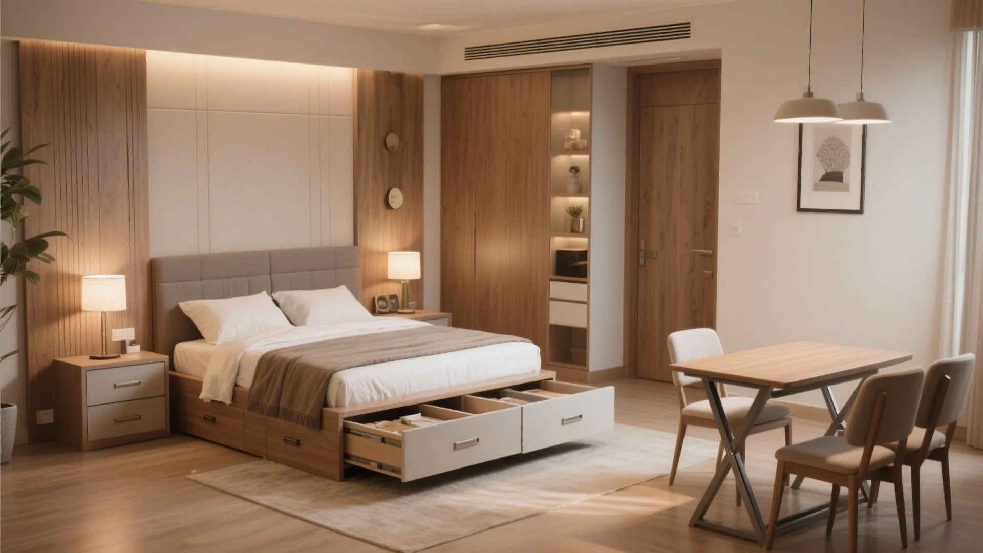 Multi-functional furniture with hidden storage