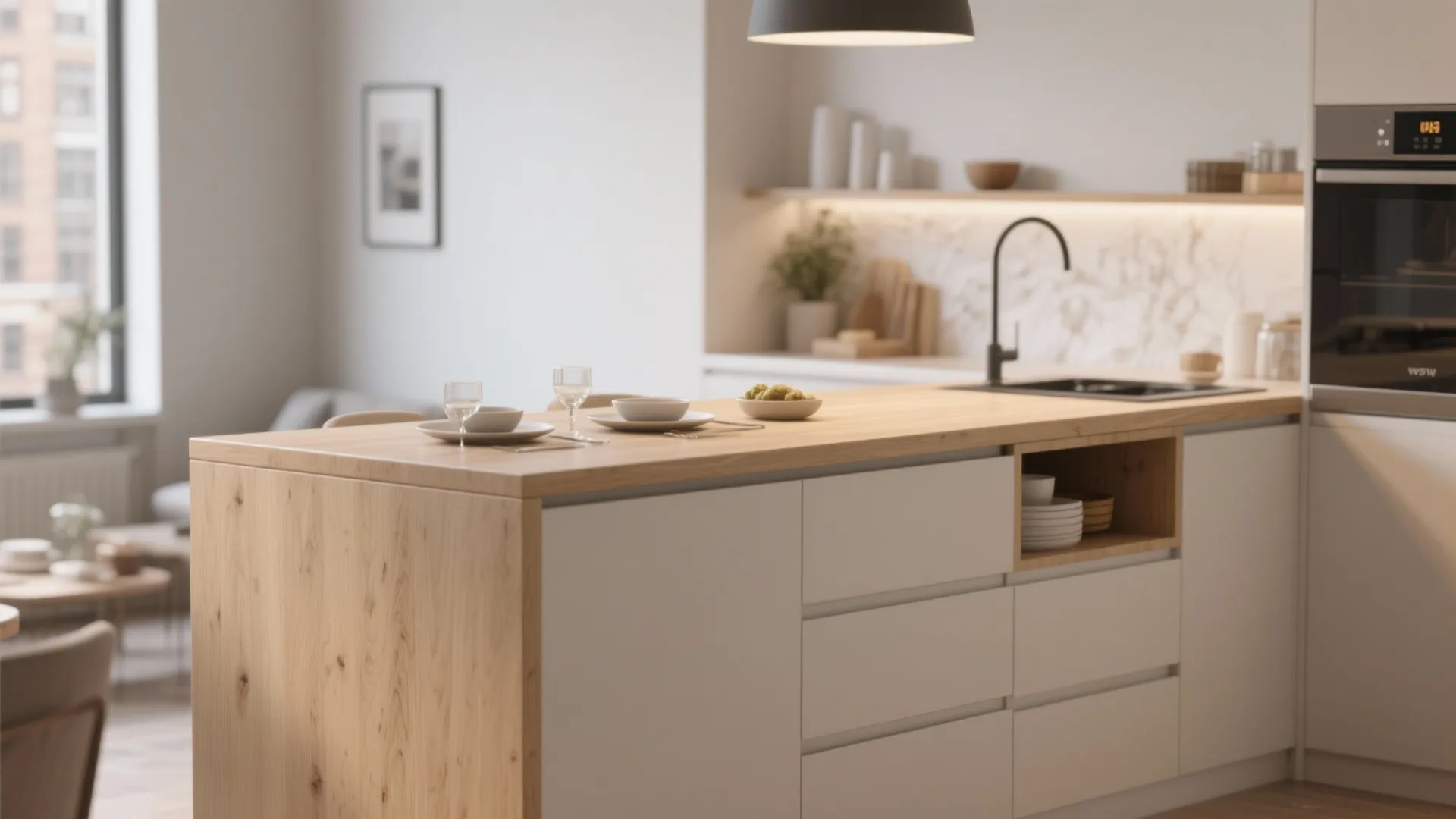 2. Multi-Functional Kitchen Island