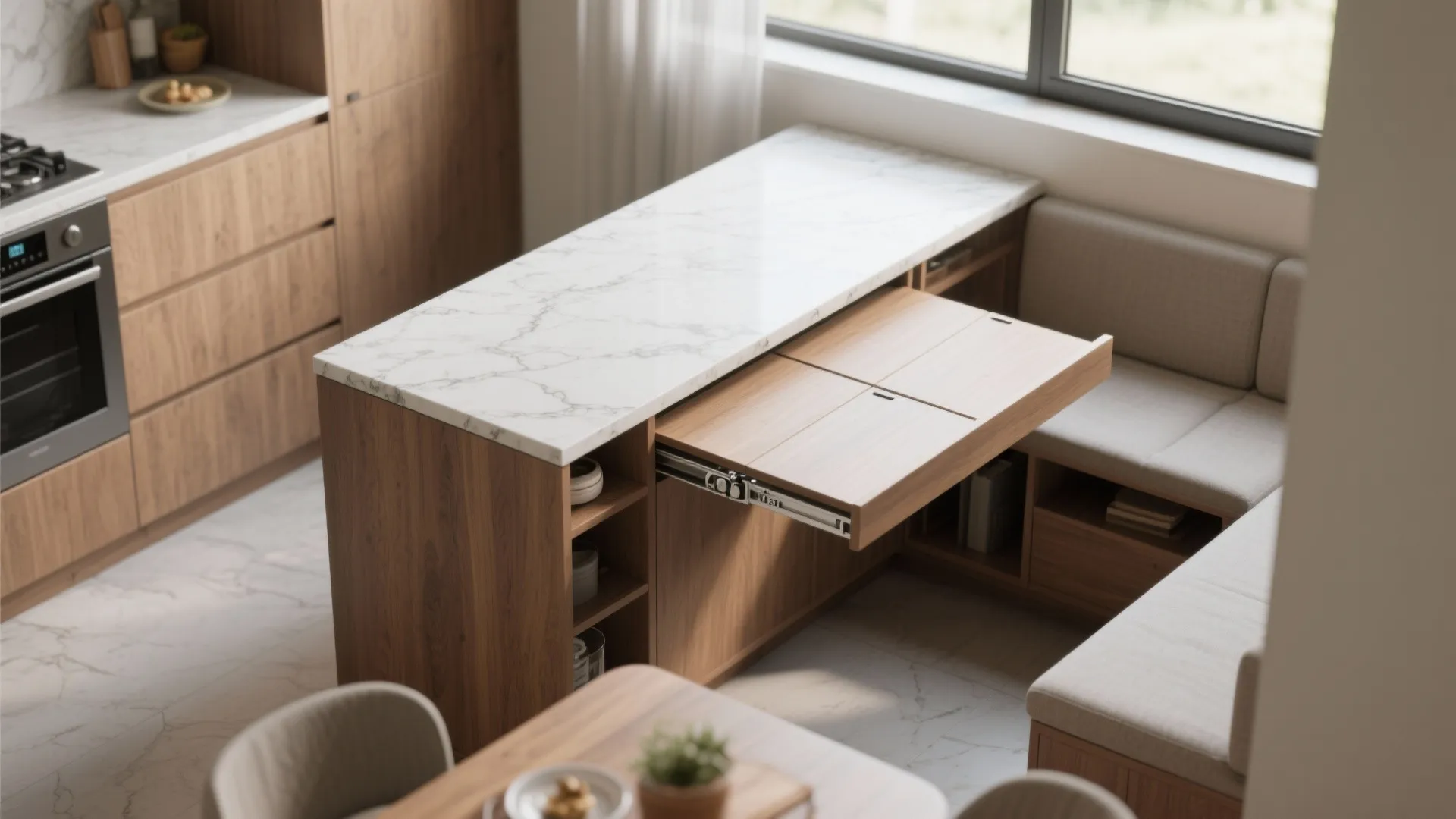 5. Multi-functional islands and fold-away counters