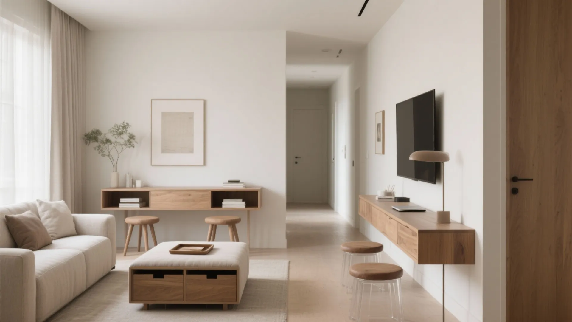 5) Multi-functional furniture and smart circulation