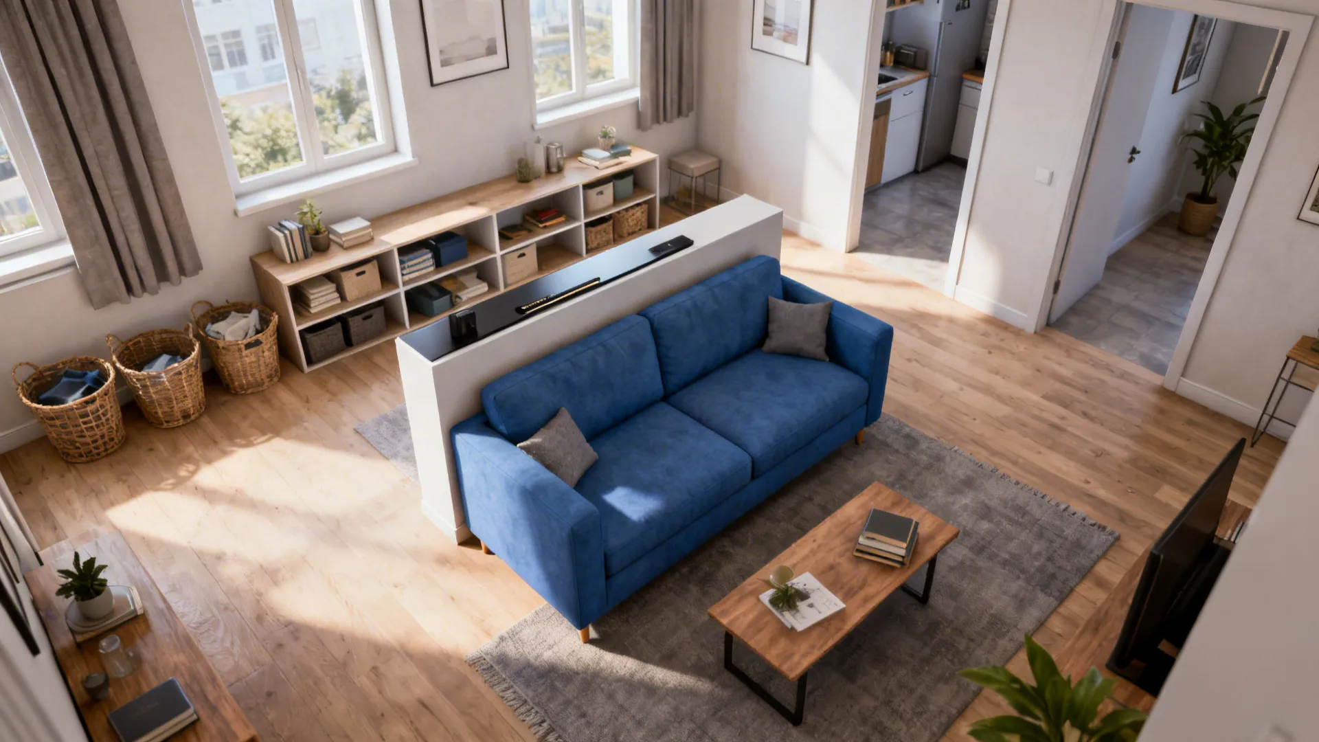 5. Multi-Functional Layout — built-in storage and zoning