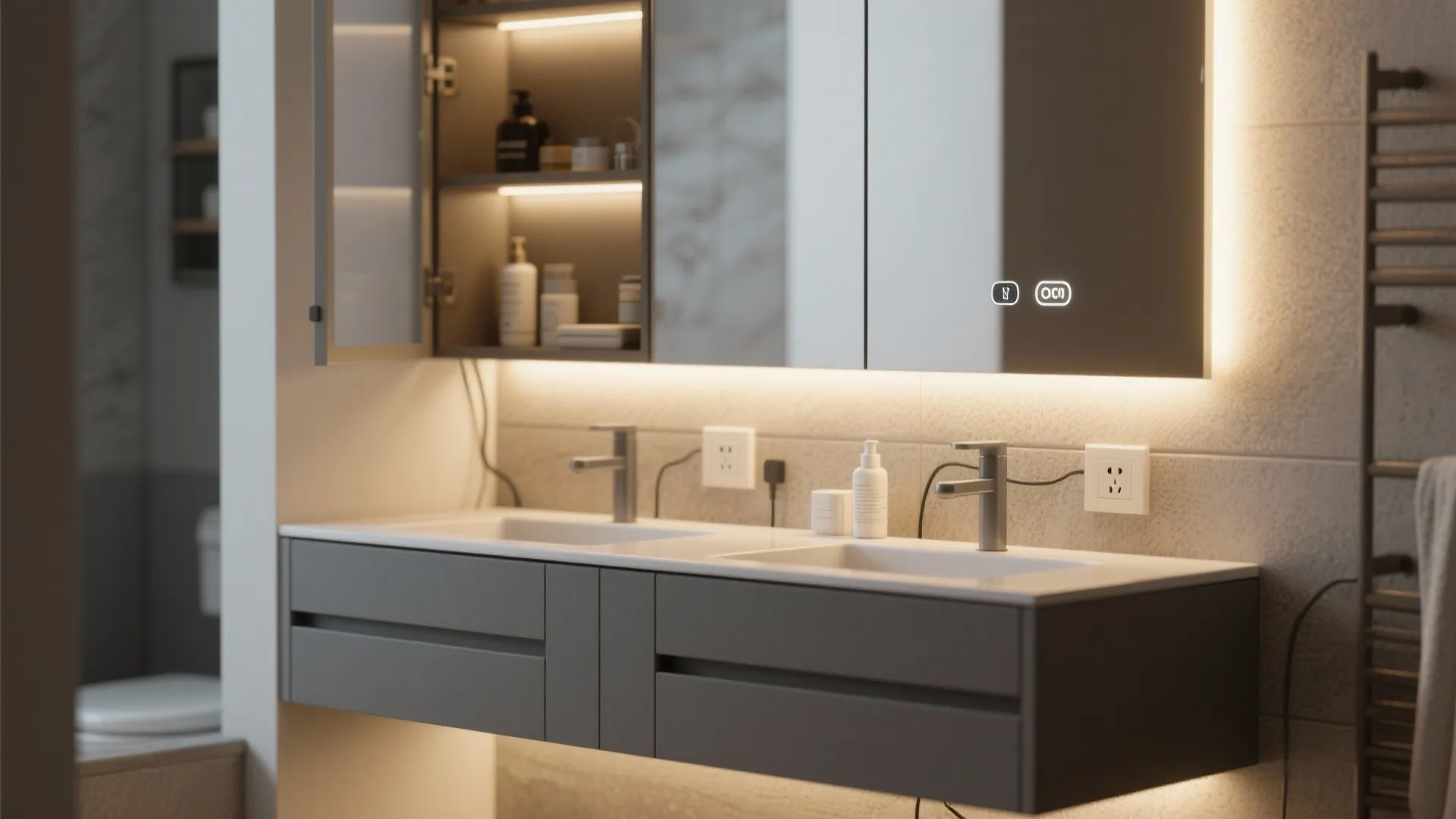 5. Multi-functional vanities and mirrors