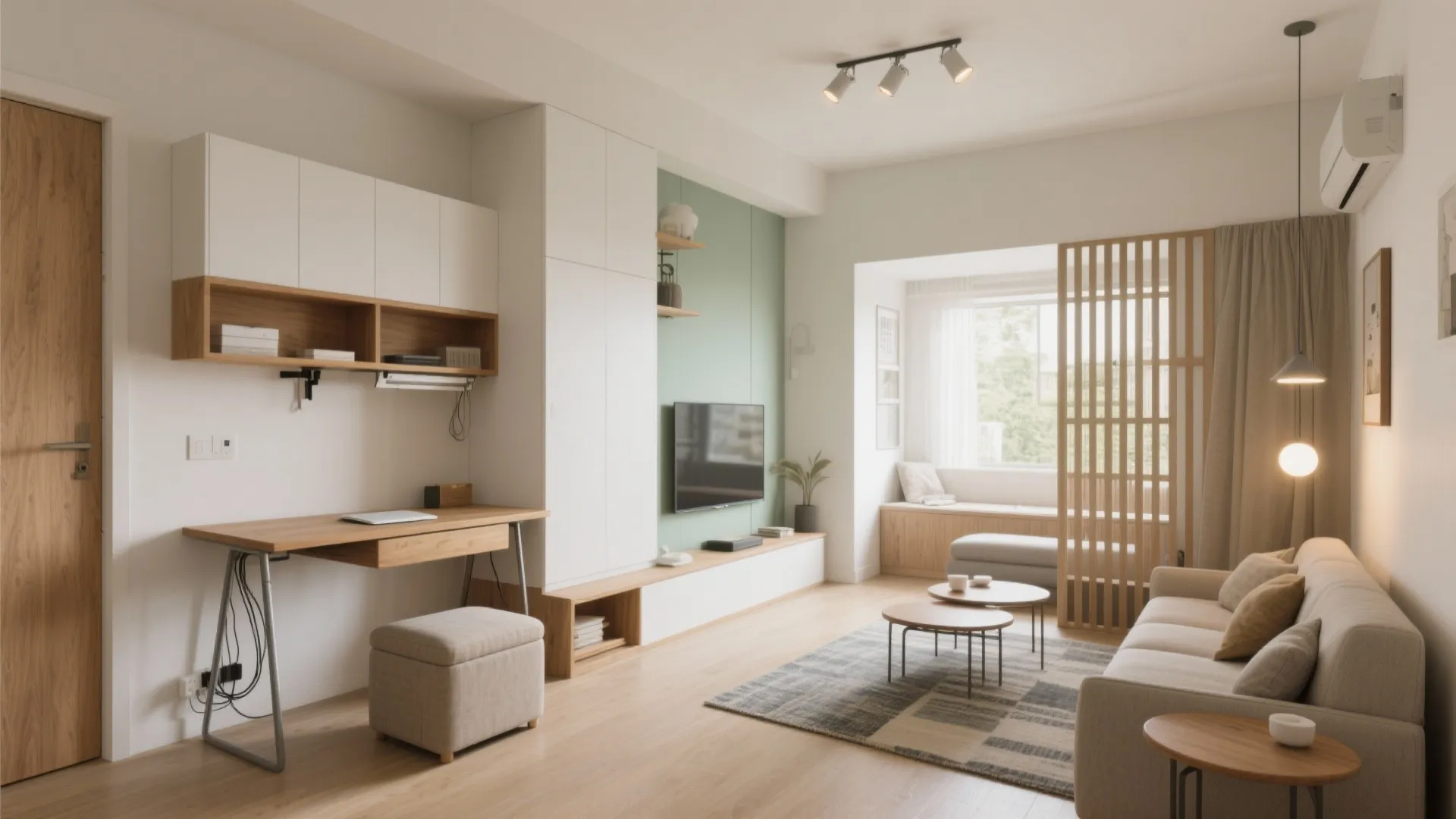 Multi-functional furniture and invisible zoning