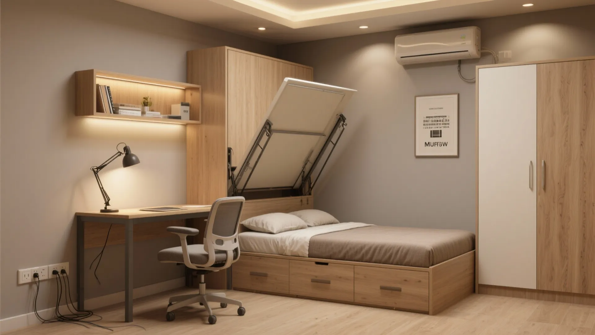 2) Multi-functional furniture that pays rent in utility