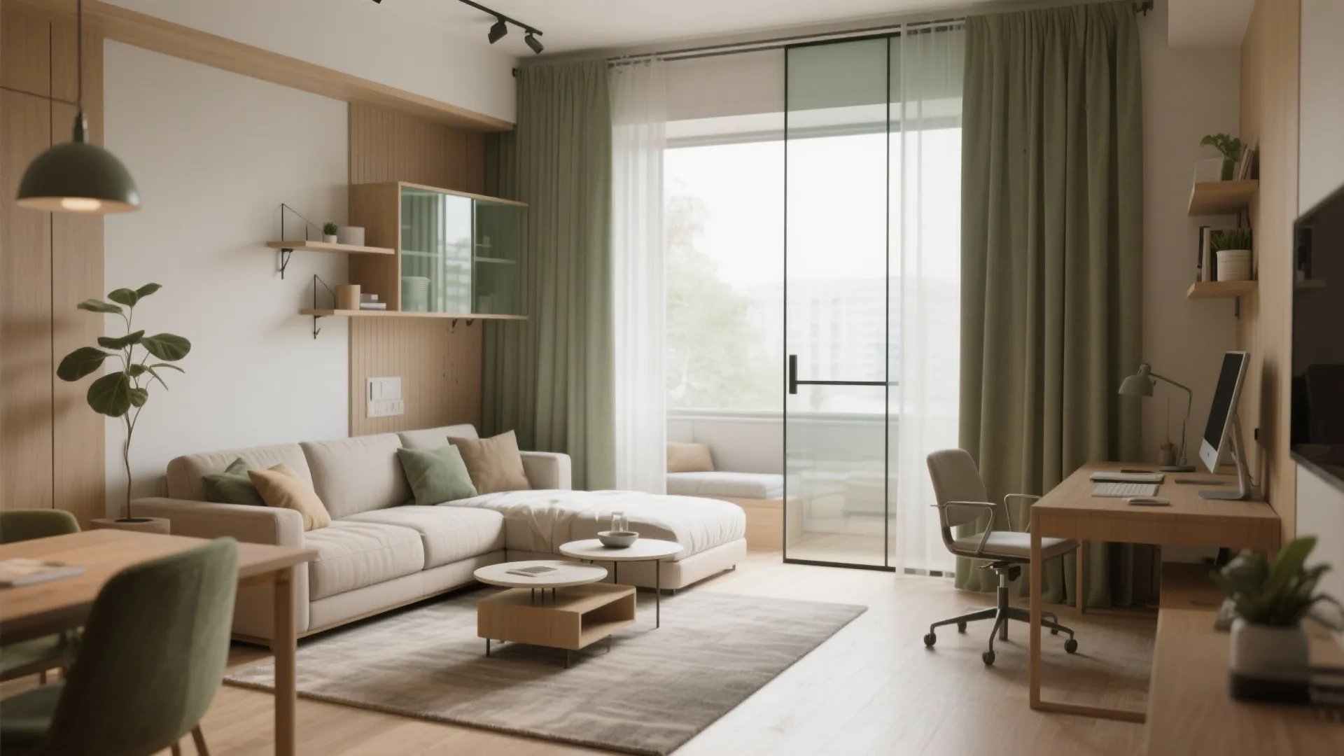 Multi-Functional Furniture and Sliding Partitions