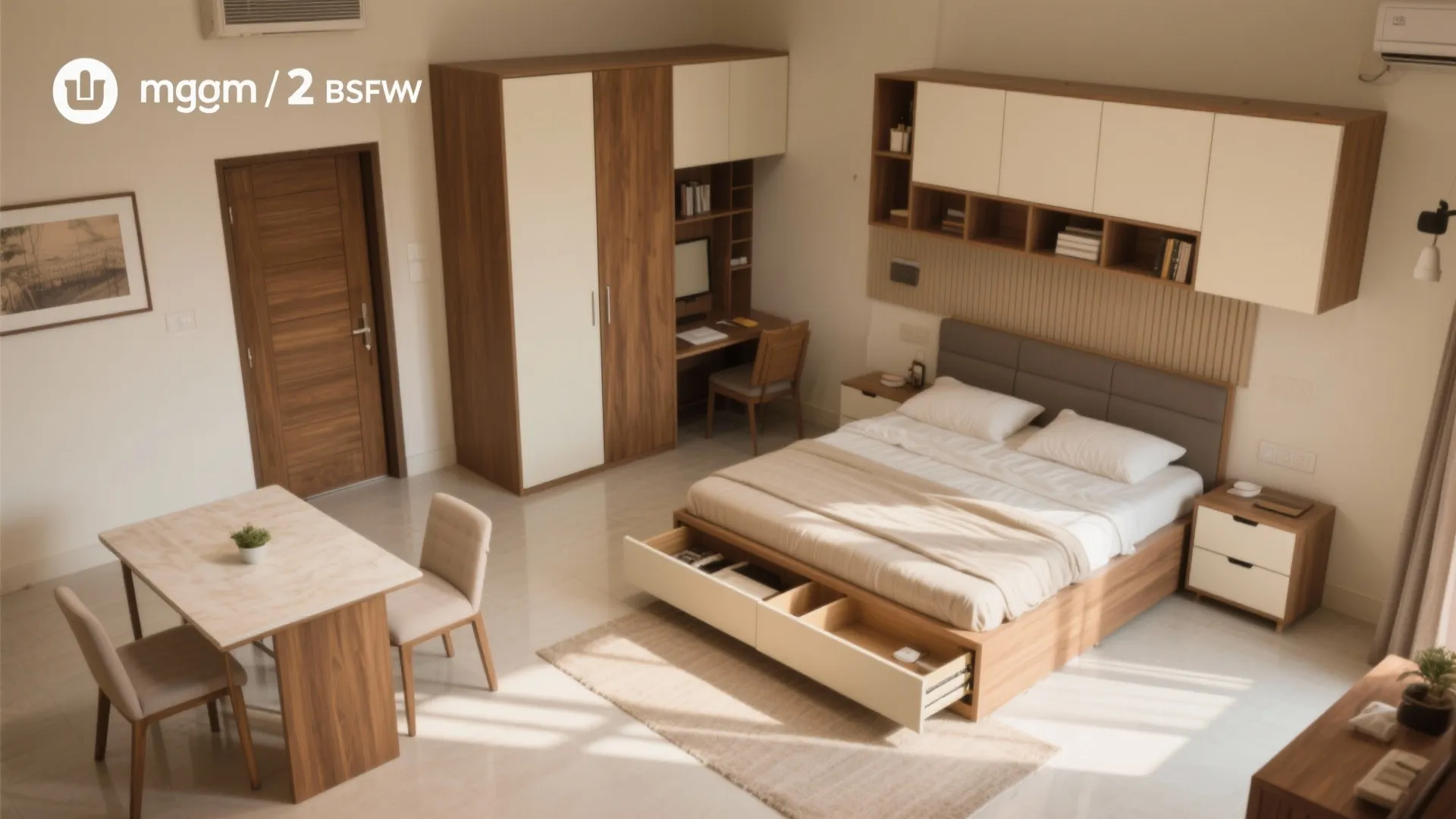 Multipurpose Furniture: Platform Beds, Foldaway Dining, Pocket Doors