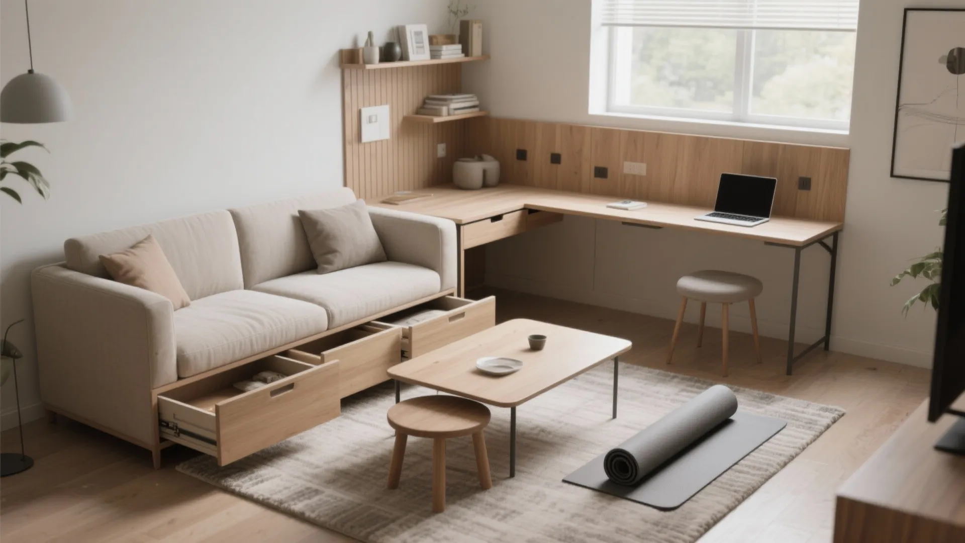 1. Embrace lightweight, multifunctional furniture