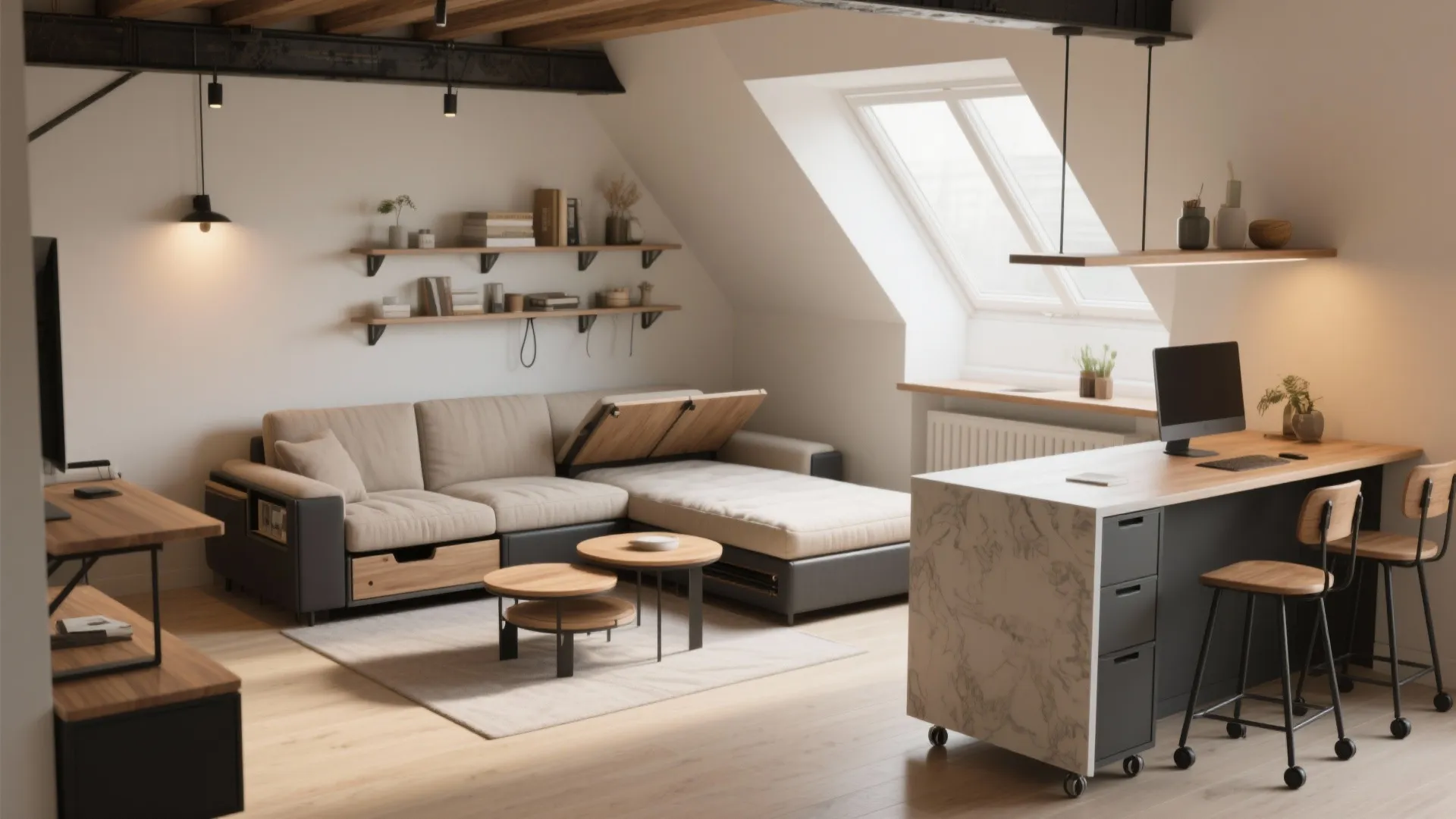 Multifunctional pieces that fold, stack, and roll