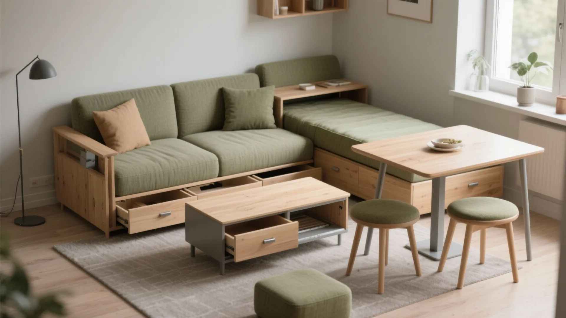 1. Multi-functional furniture that disappears
