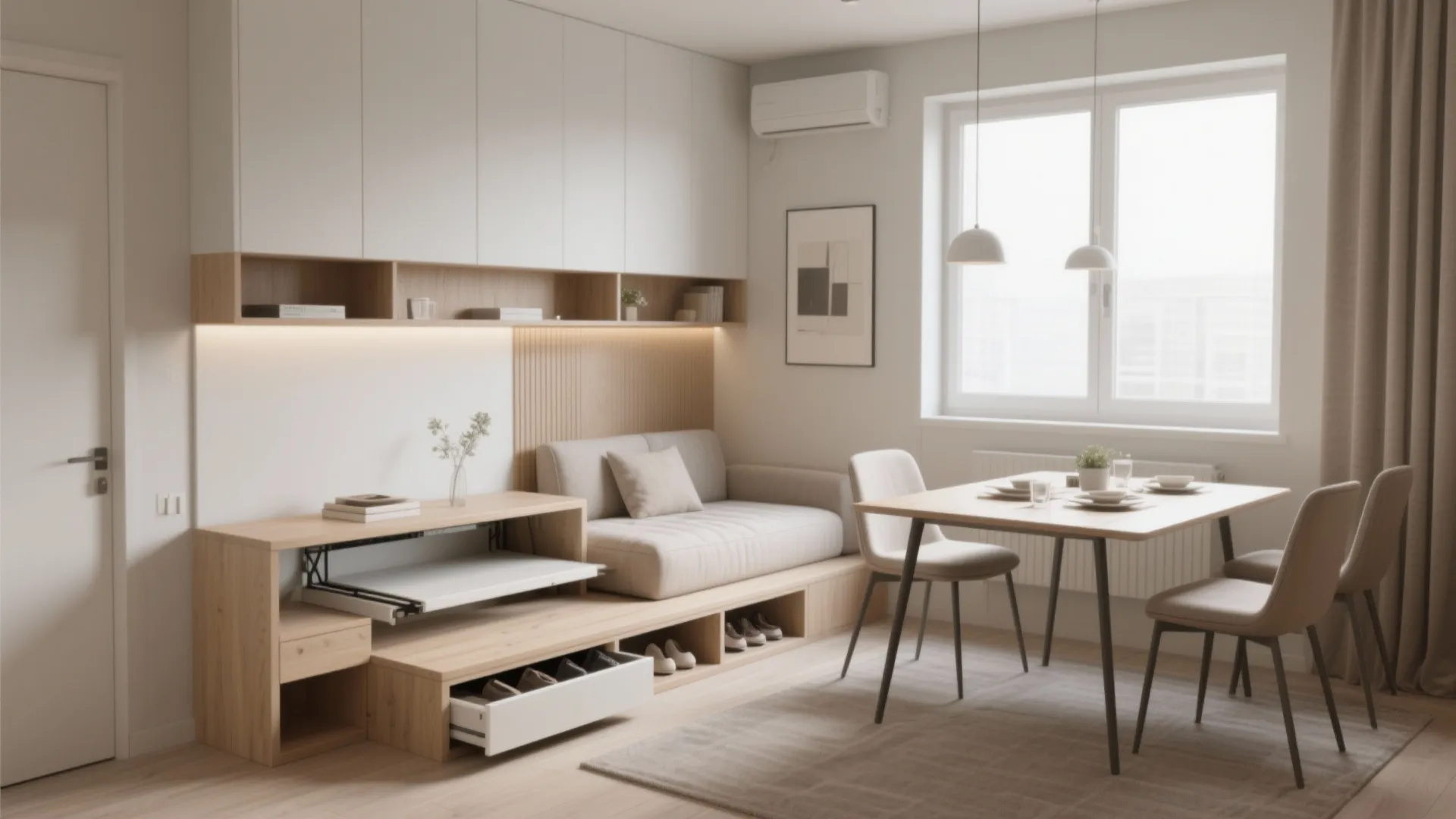 1. Multipurpose furniture with clean lines