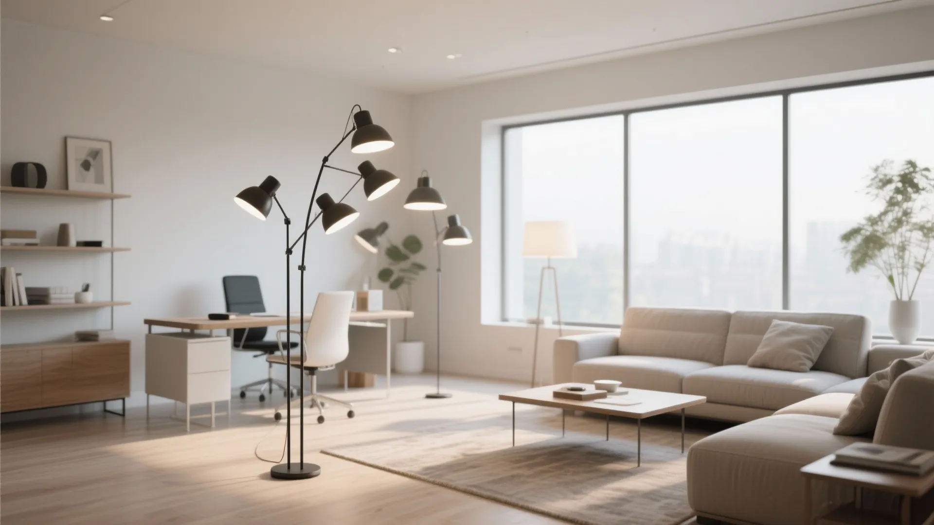 6. Floor Lamps with Multiple Heads