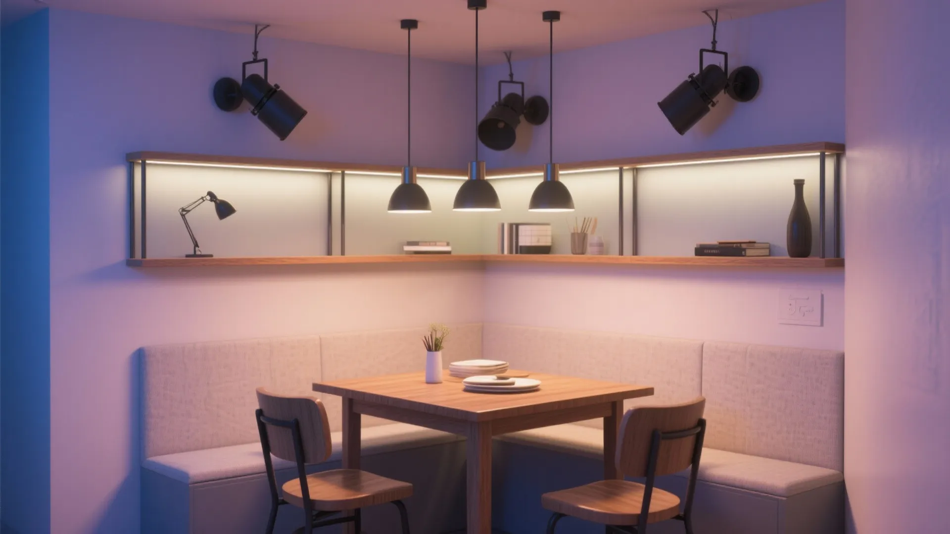 5. Multi-directional wall bars for layered lighting