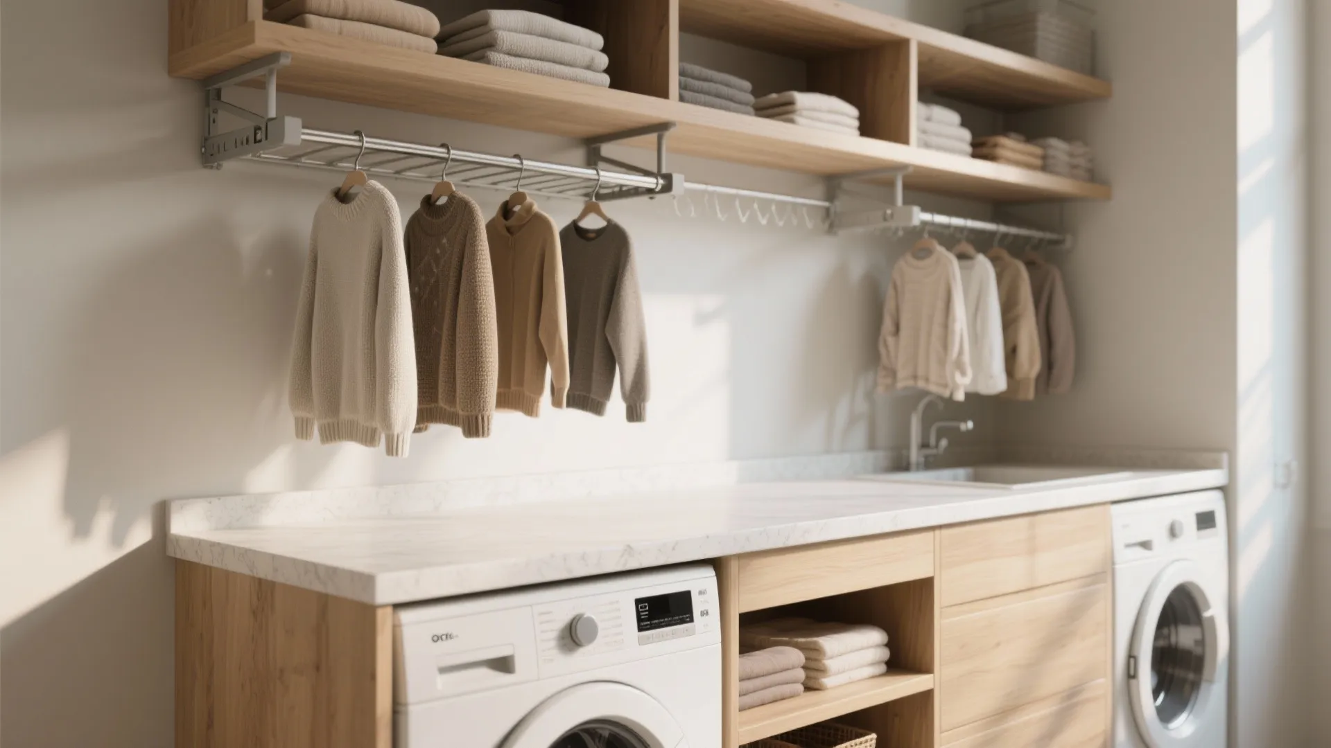 5. Multi-Height Counter with Drying Rack Zone