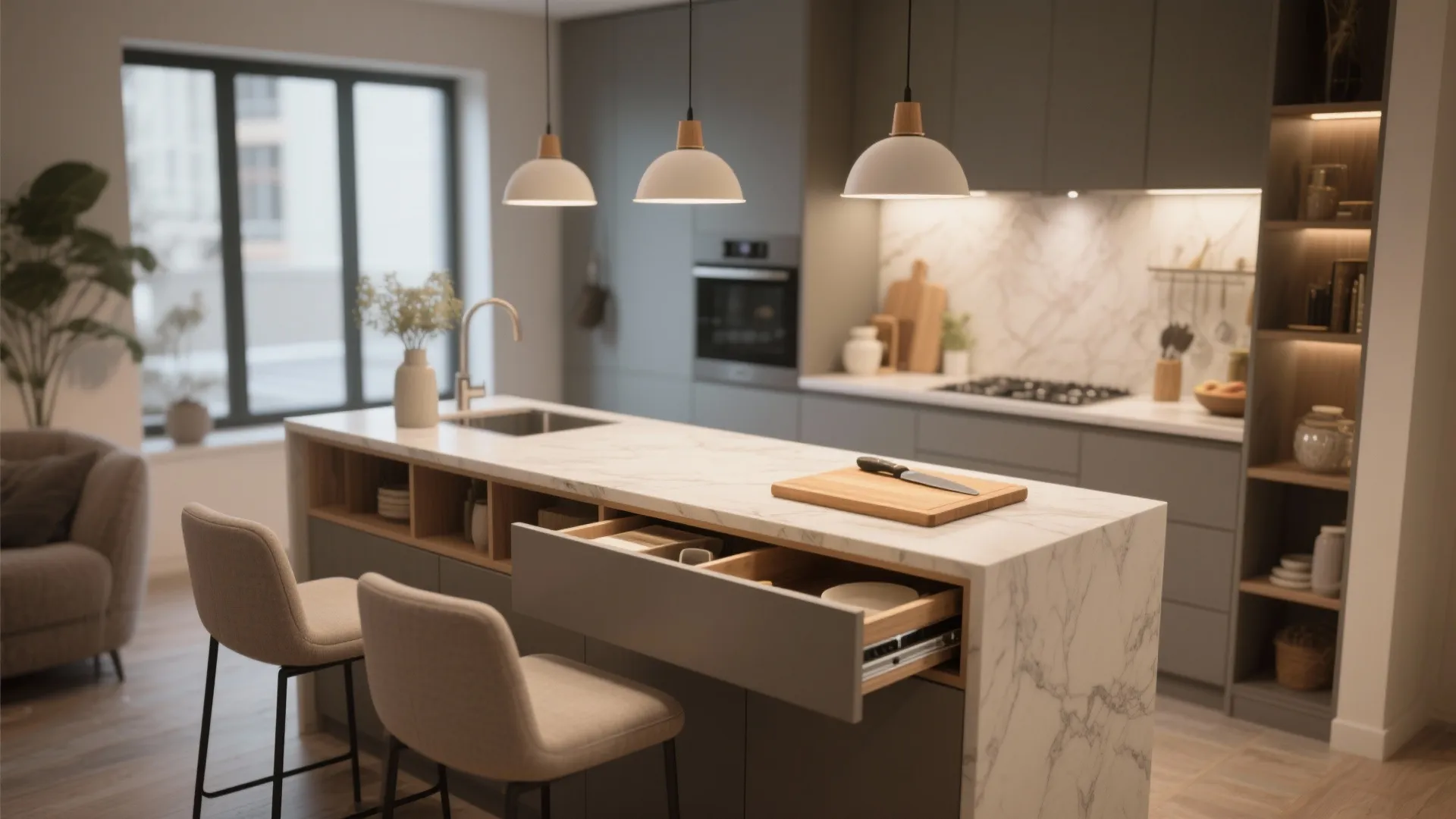 2. Multifunction Kitchen Island