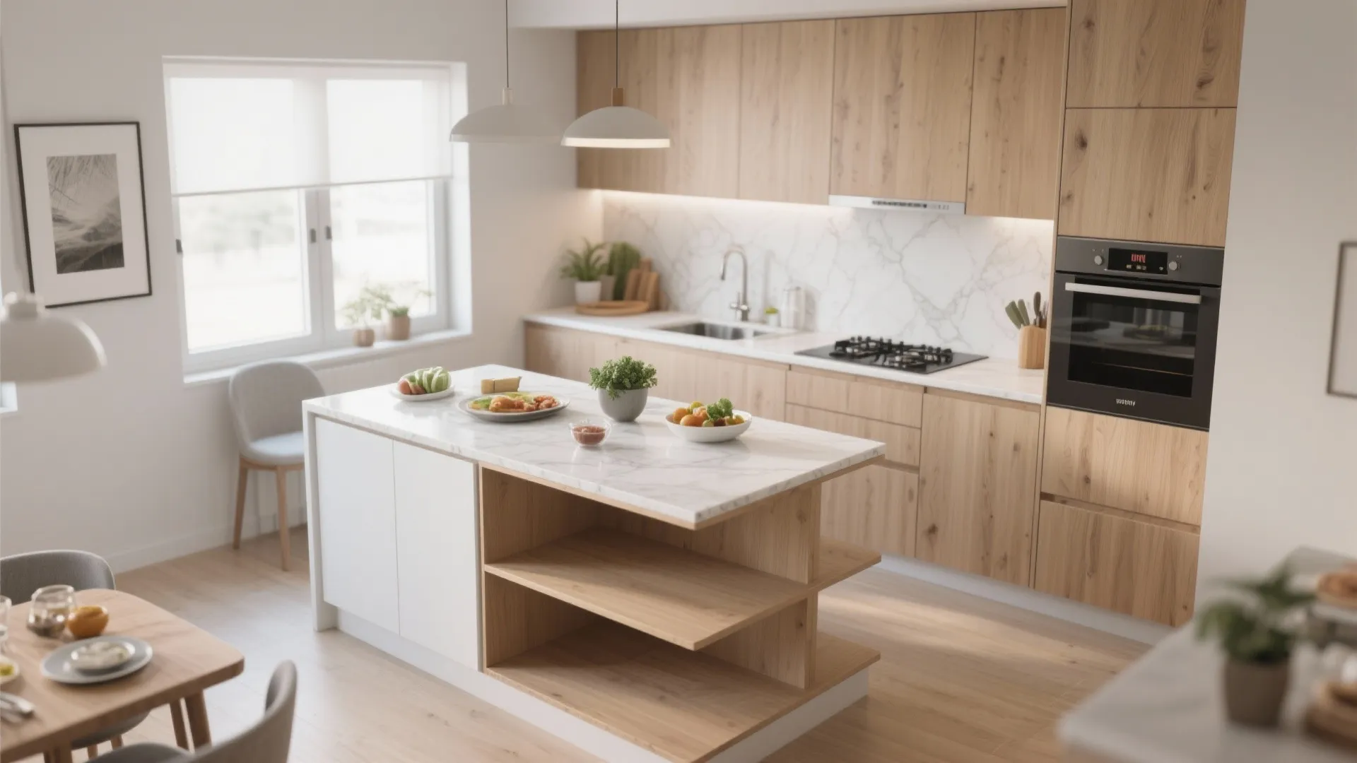 1. Multi-Level Kitchen Island