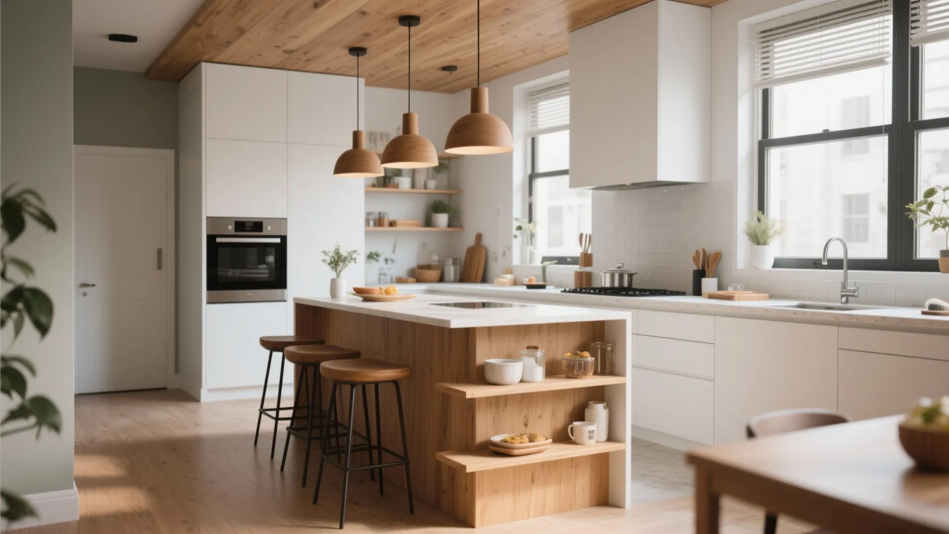 3. Multi-Level Island for Dining and Prep