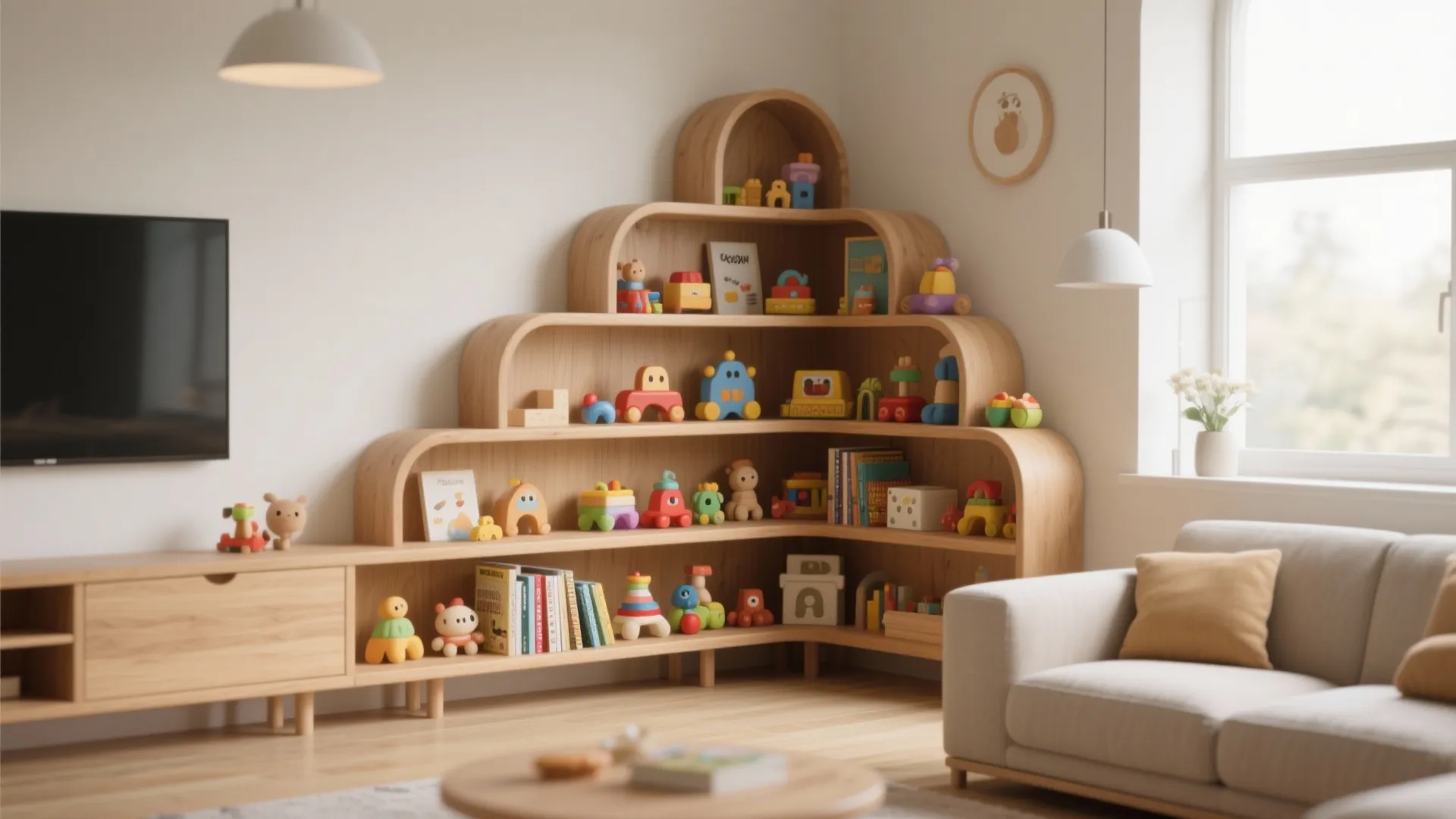 9. Multi-Level Shelving Play Nook