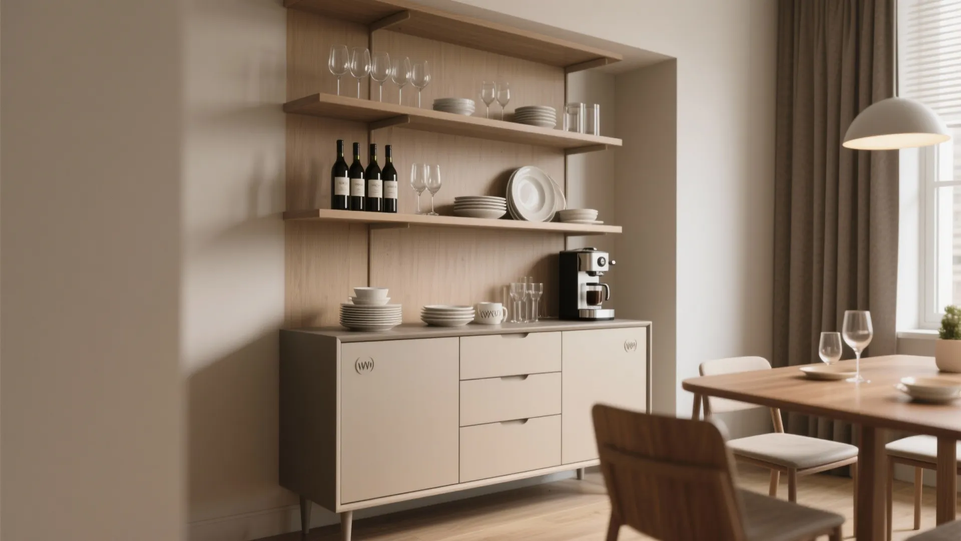 3. Multi-level Sideboard for Compact Spaces