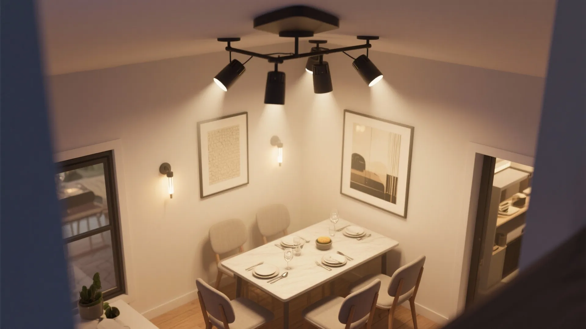 5. Multi-Light Flush Mount with Adjustable Heads