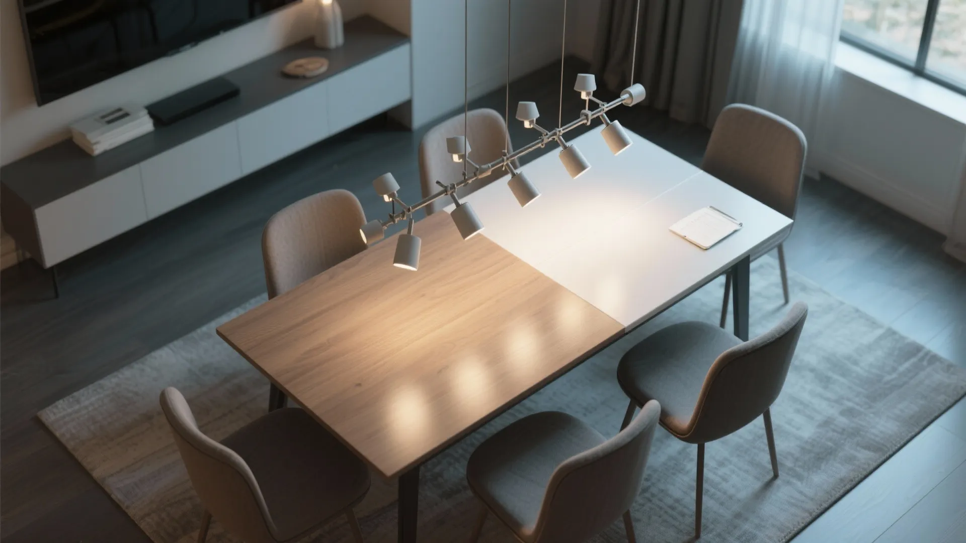 3. Adjustable multi-light fixture for flexible use