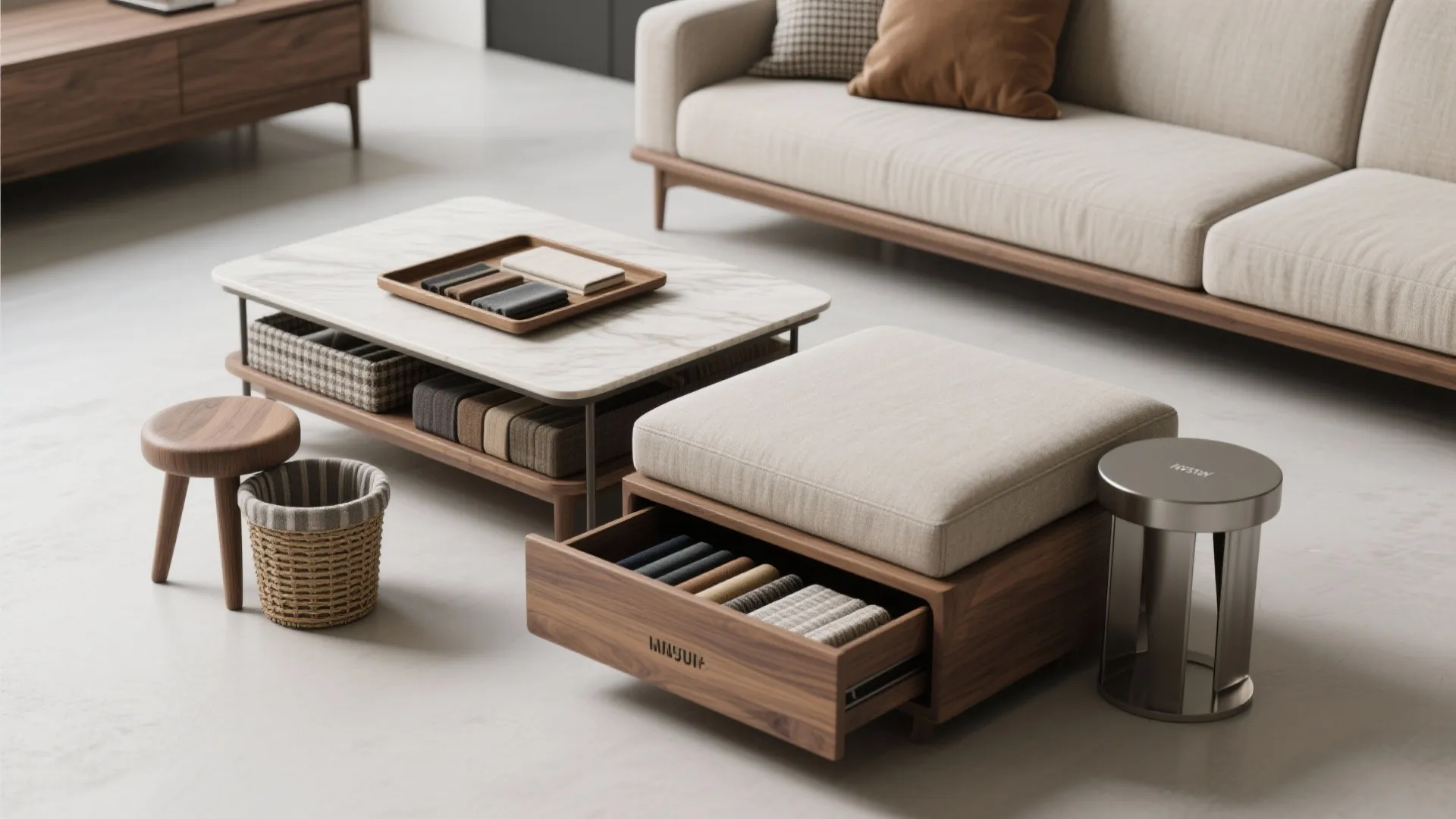 Inspiration 3: Use multifunction pieces as side tables