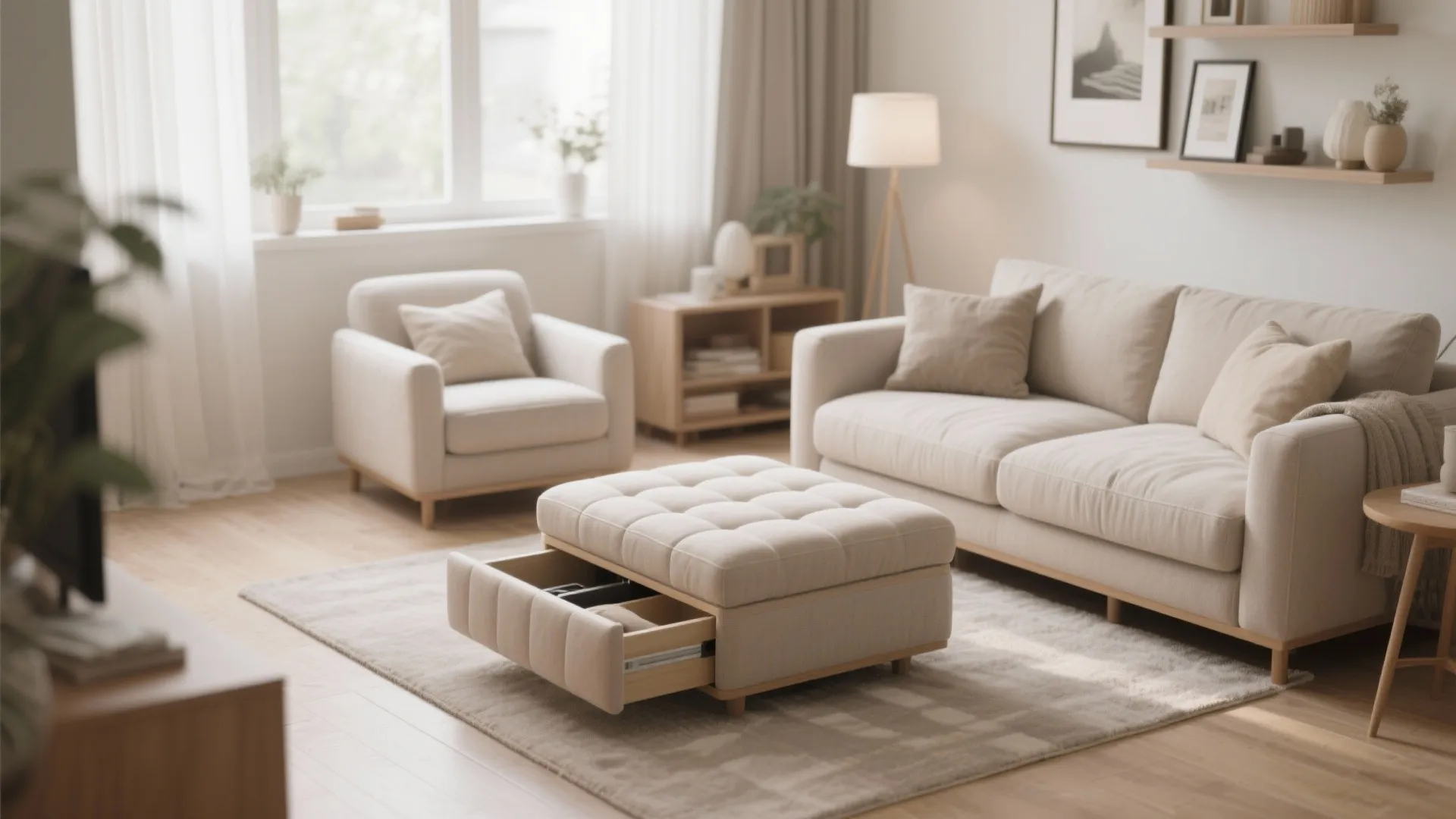 5. Multi-Functional Ottoman