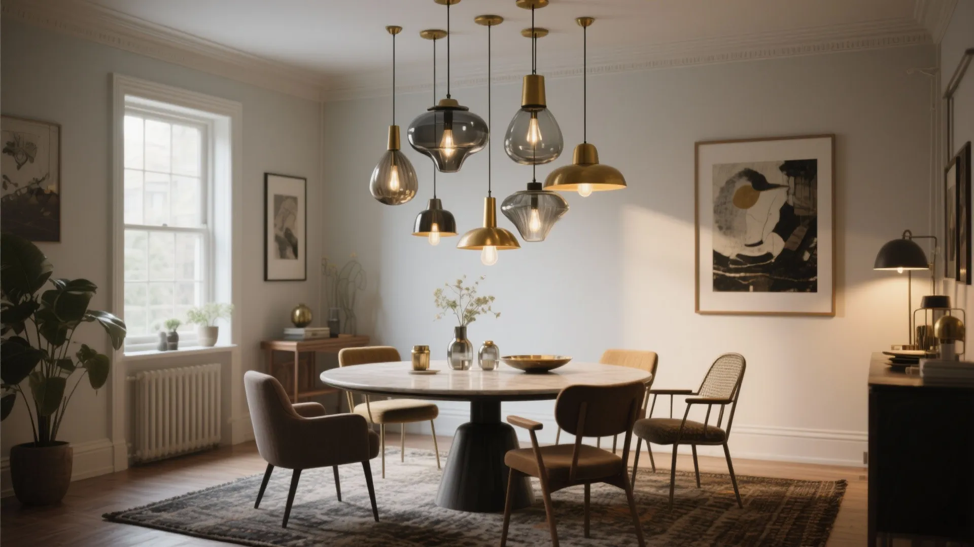 2. Multi-pendant cluster for visual interest