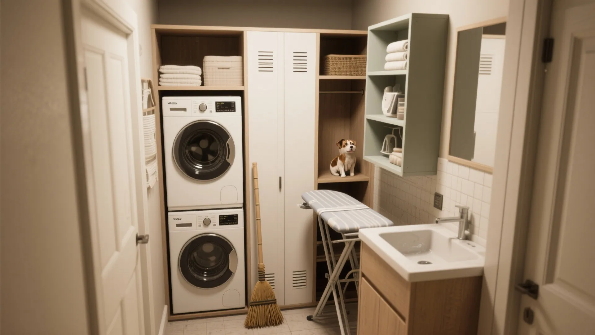 5. Make it multi-purpose — a laundry closet that serves other needs