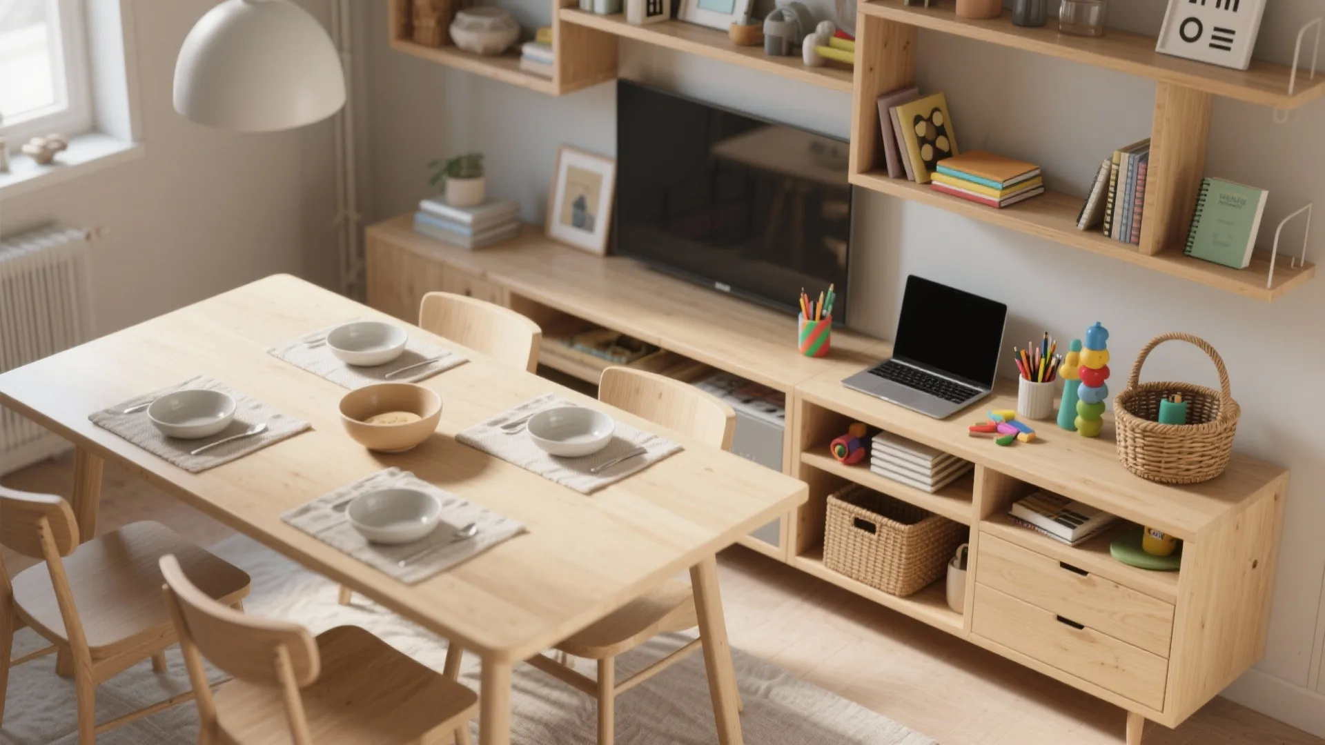 5. Multi-purpose furniture — storage and surface in one